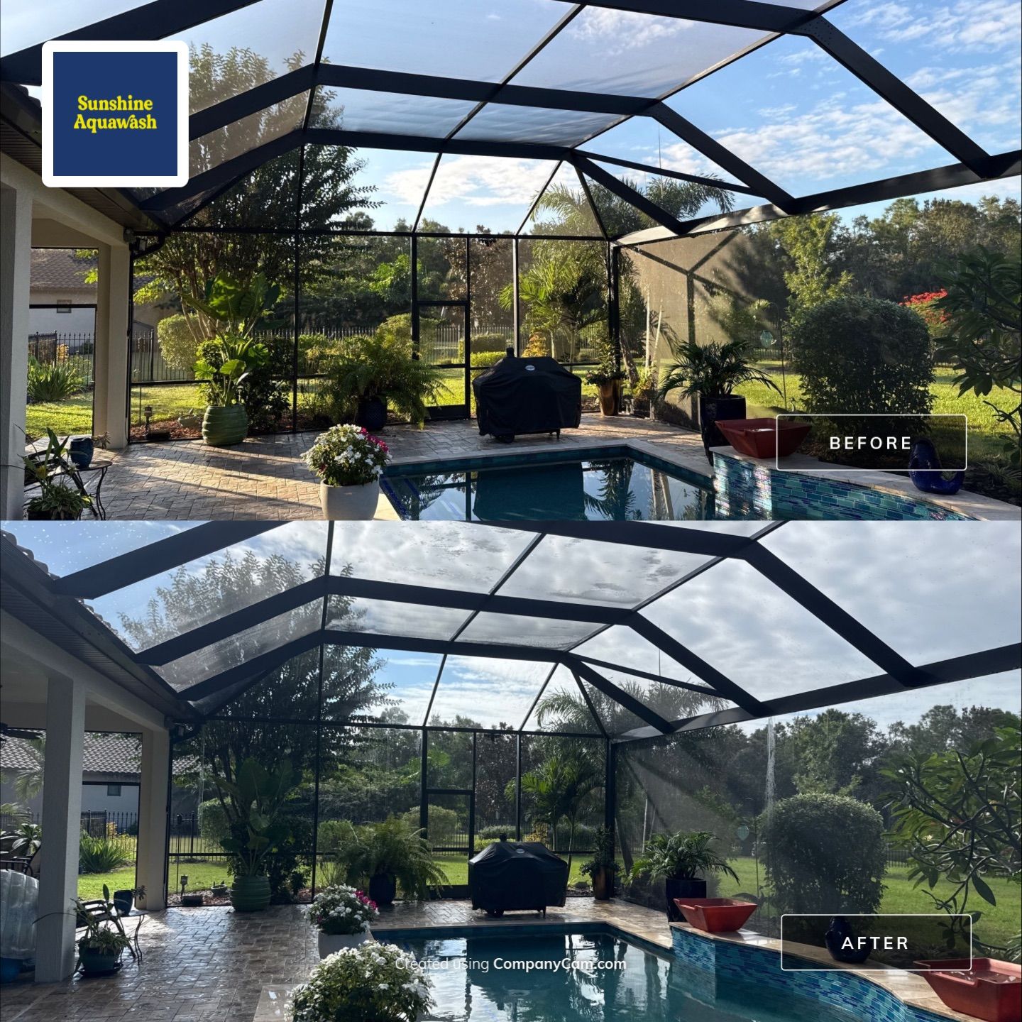 Pool Cage Cleaning | Rye Wilderness, Bradenton FL by Sunshine AquaWash