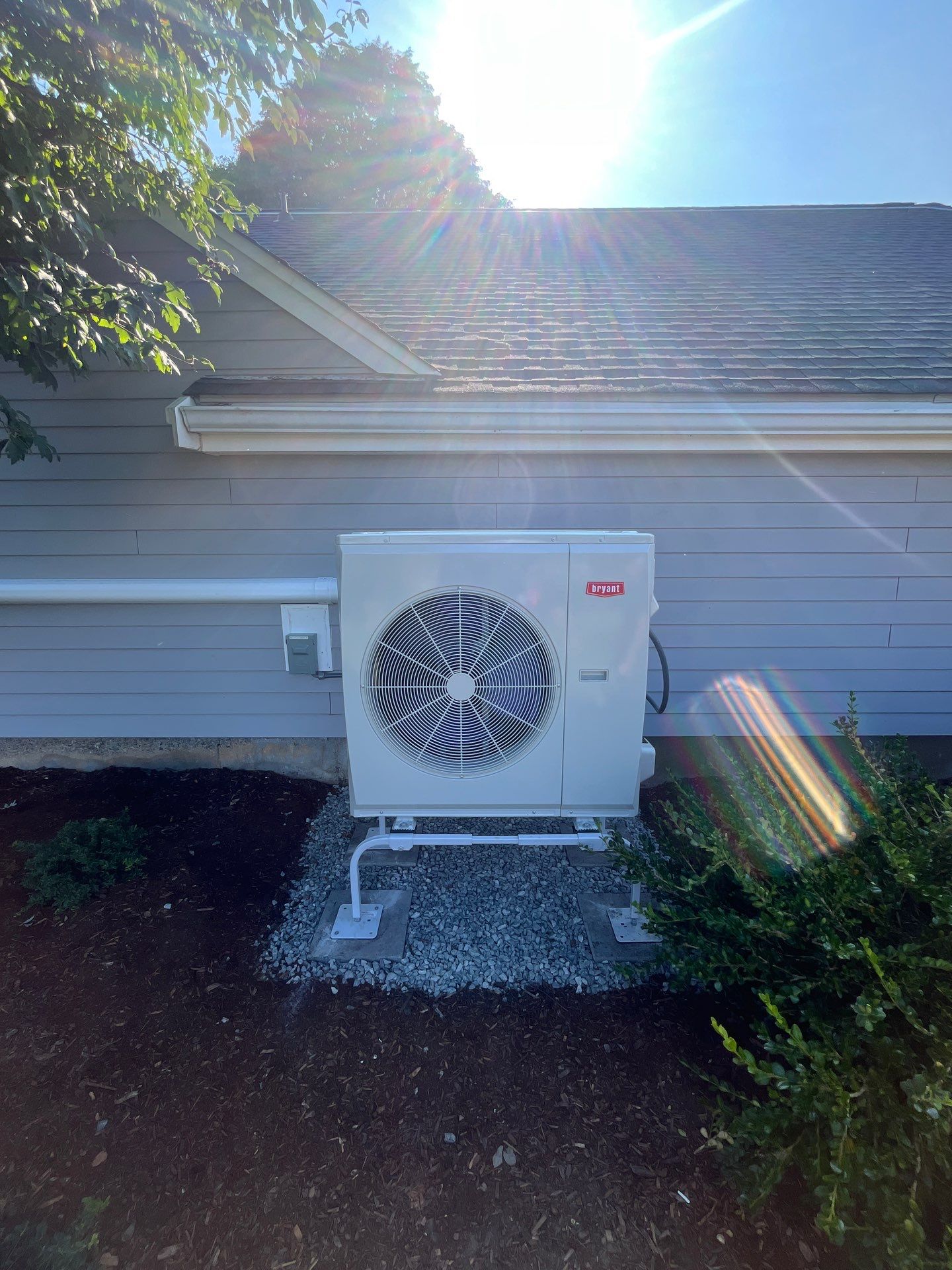 Bryant Central Heat Pump and Attic Air Handler Installation in Portsmouth by Ocean State Air Solutions
