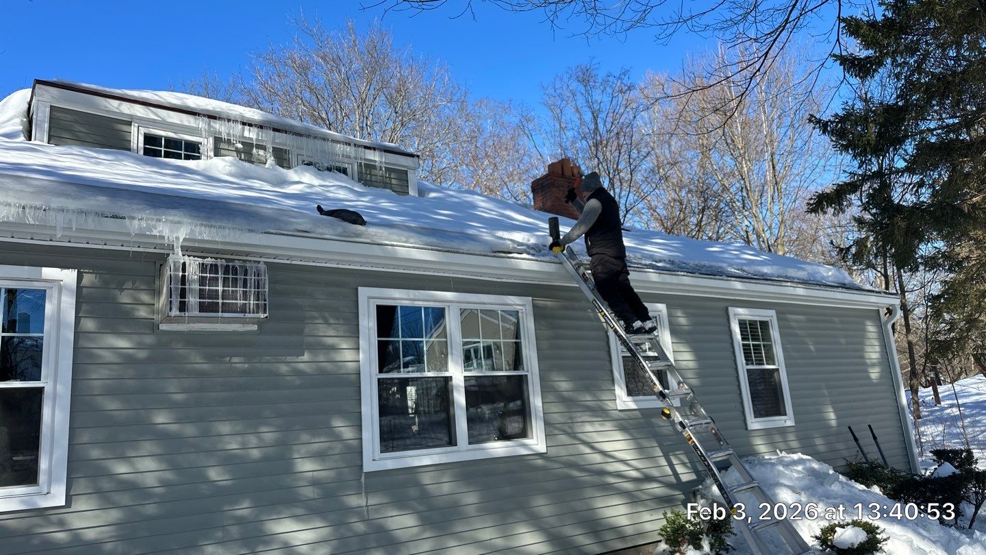 Snow/Ice Belt & Ice Dam Removal Project in Woburn by Mighty Dog Roofing of Greater Middlesex County