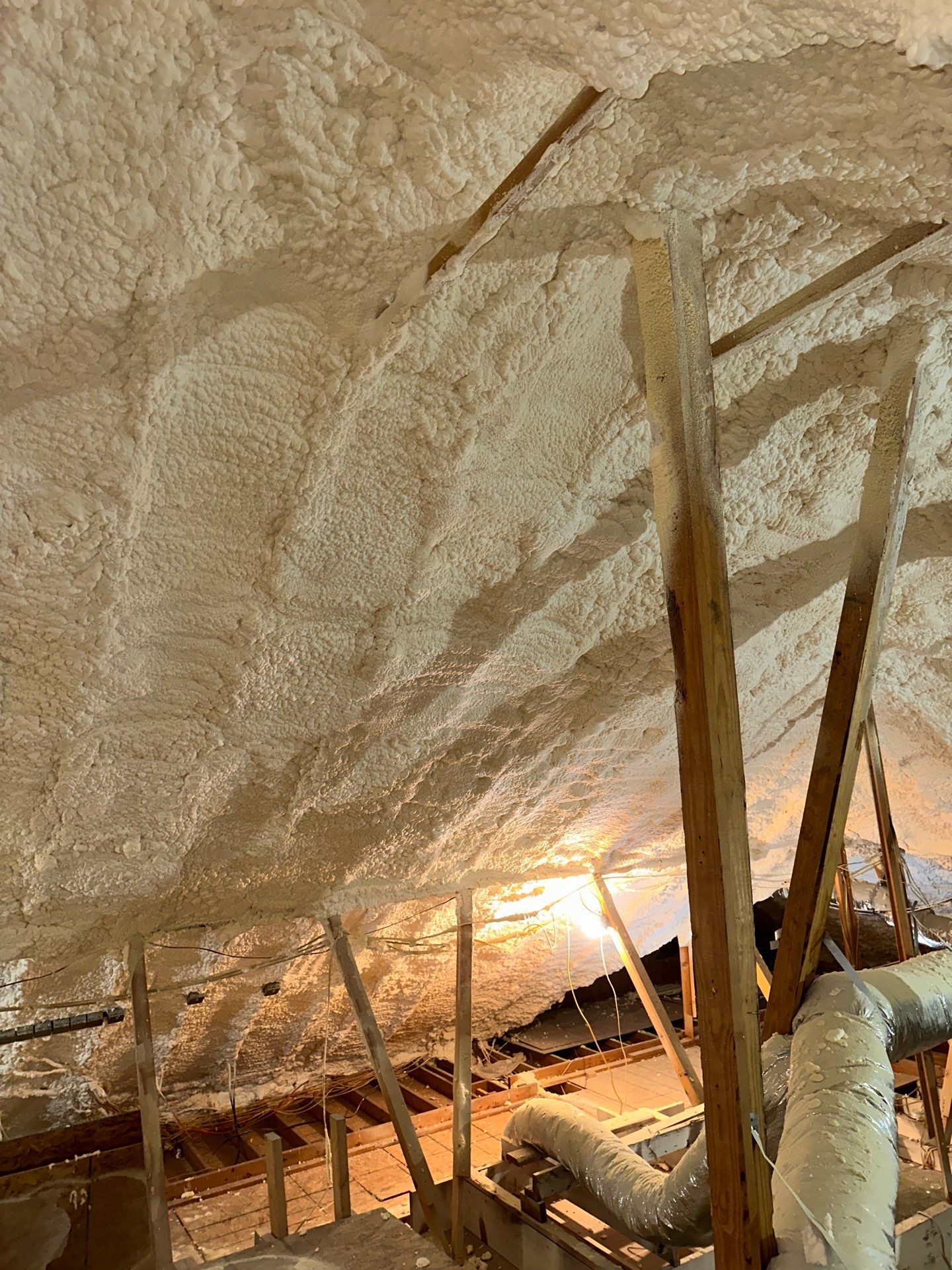 Spray foam insulation removal & re spray by Apex Insulation Solutions