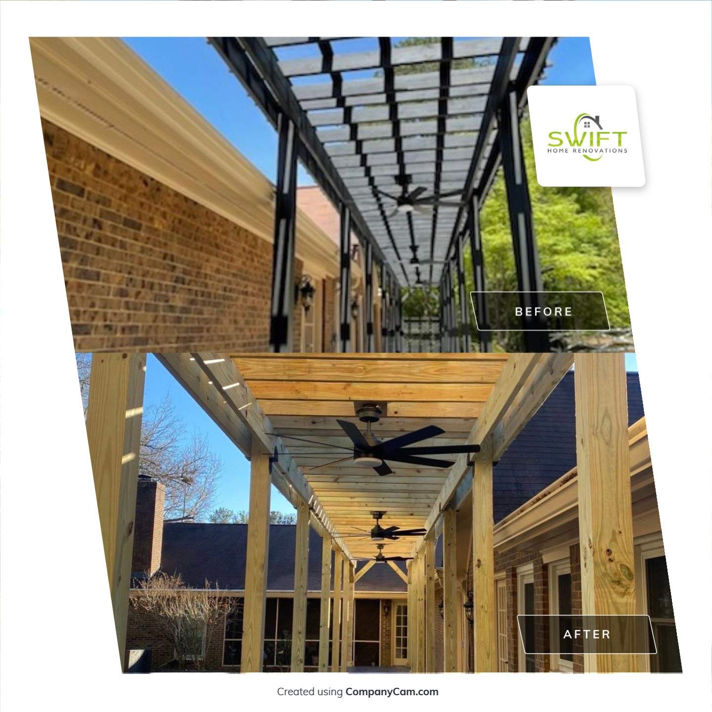 Custom Stained Wood Pergola Installation and Patio Upgrade in Stonecrest by Swift Home Renovations