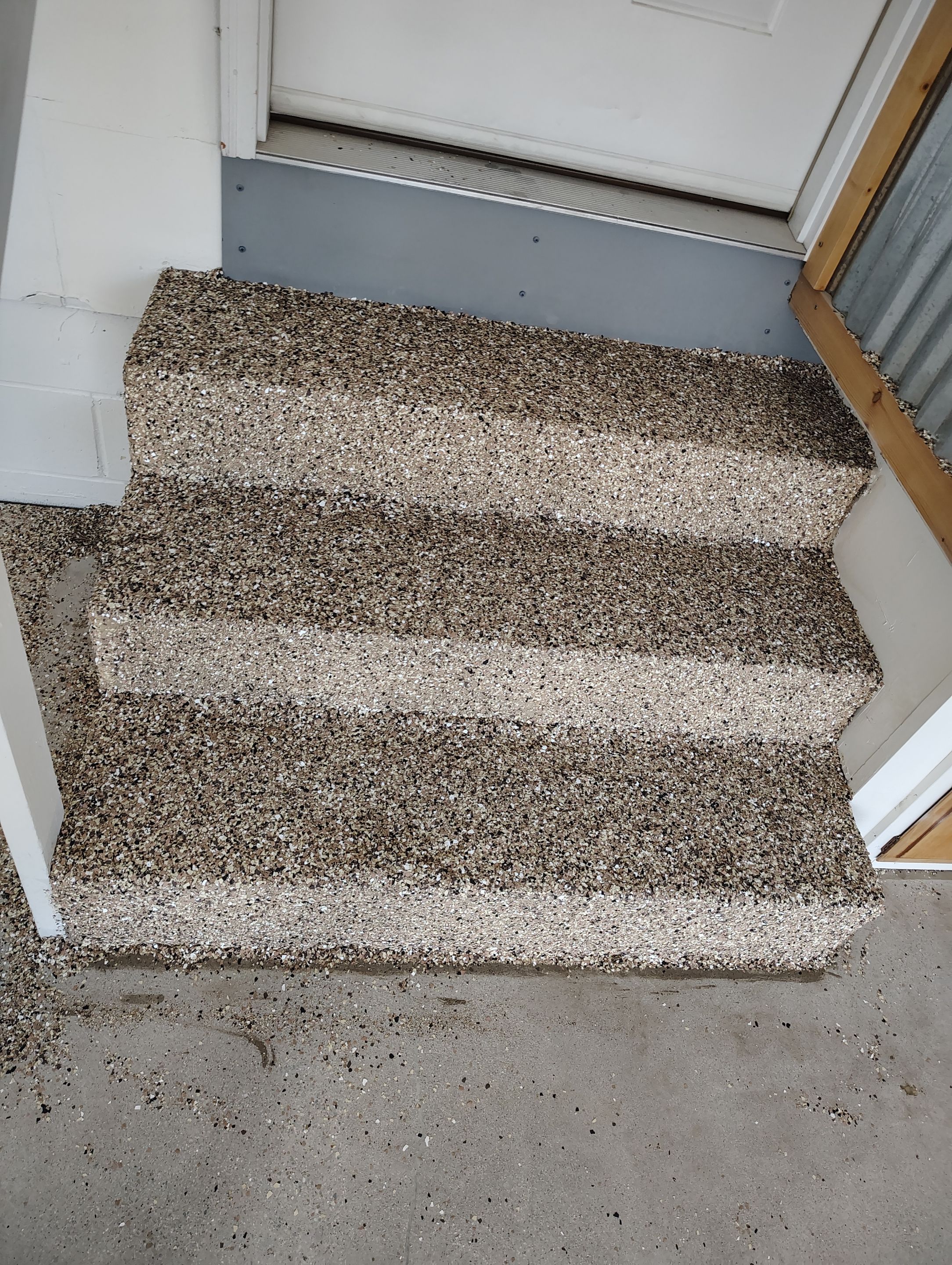 Multi-Colored Flake Epoxy Garage Floor Coating and Crack Repair by Select Painting, Coatings & Garage Cabinets