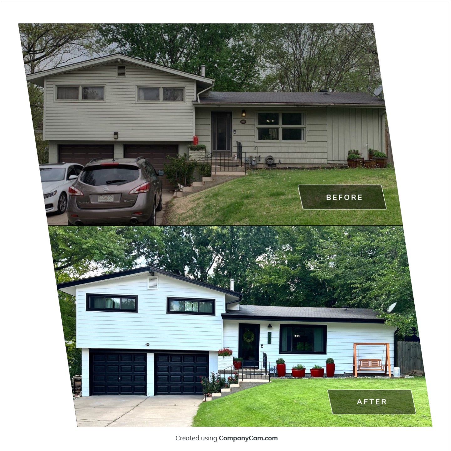 White Craneboard Siding and Heartland Window Installation in Parkville by EEC Windows, Siding & Roofing