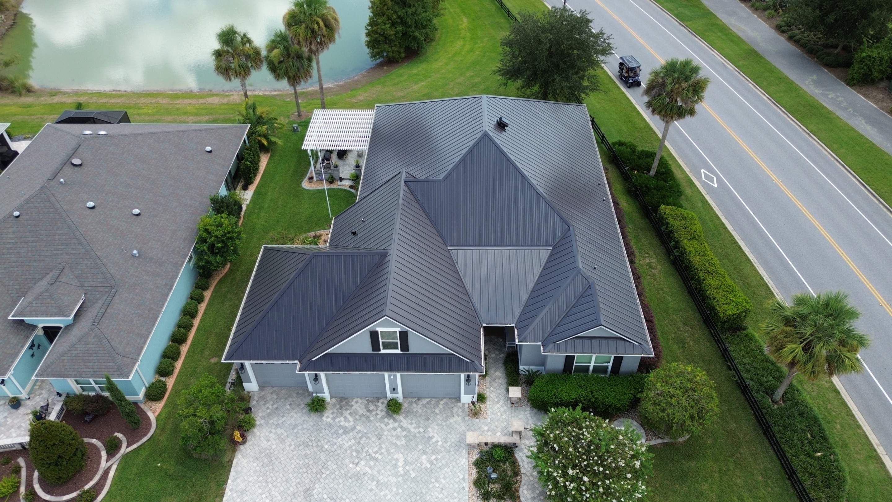 Before and After Shingle to Metal Residential Reroof | The Villages Fl by Gold Key Roofing