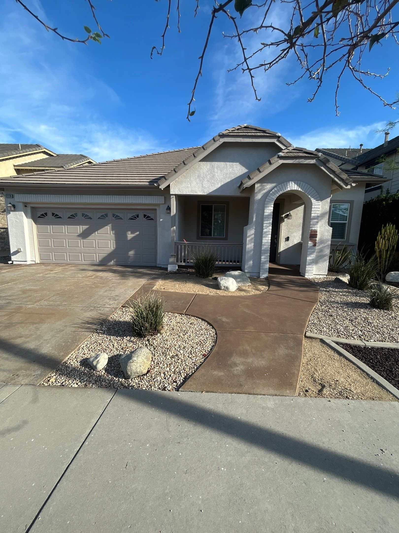 Sandblasting & Staining Concrete Driveway In Rancho Cucamonga, CA by La Power Washing Inc
