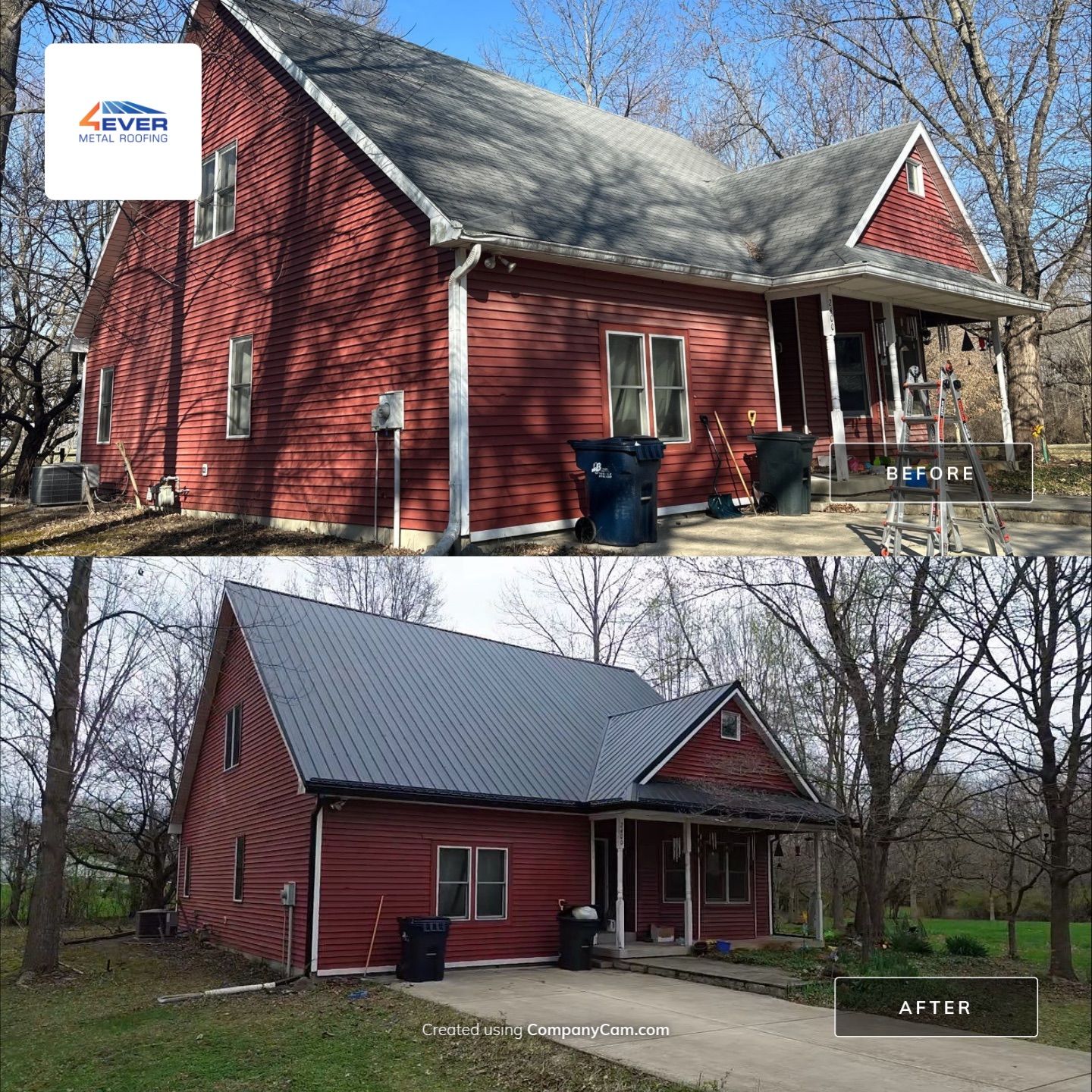 Exposed Fastener Metal Roof Replacement in Noblesville, IN by 4Ever Metal Roofing