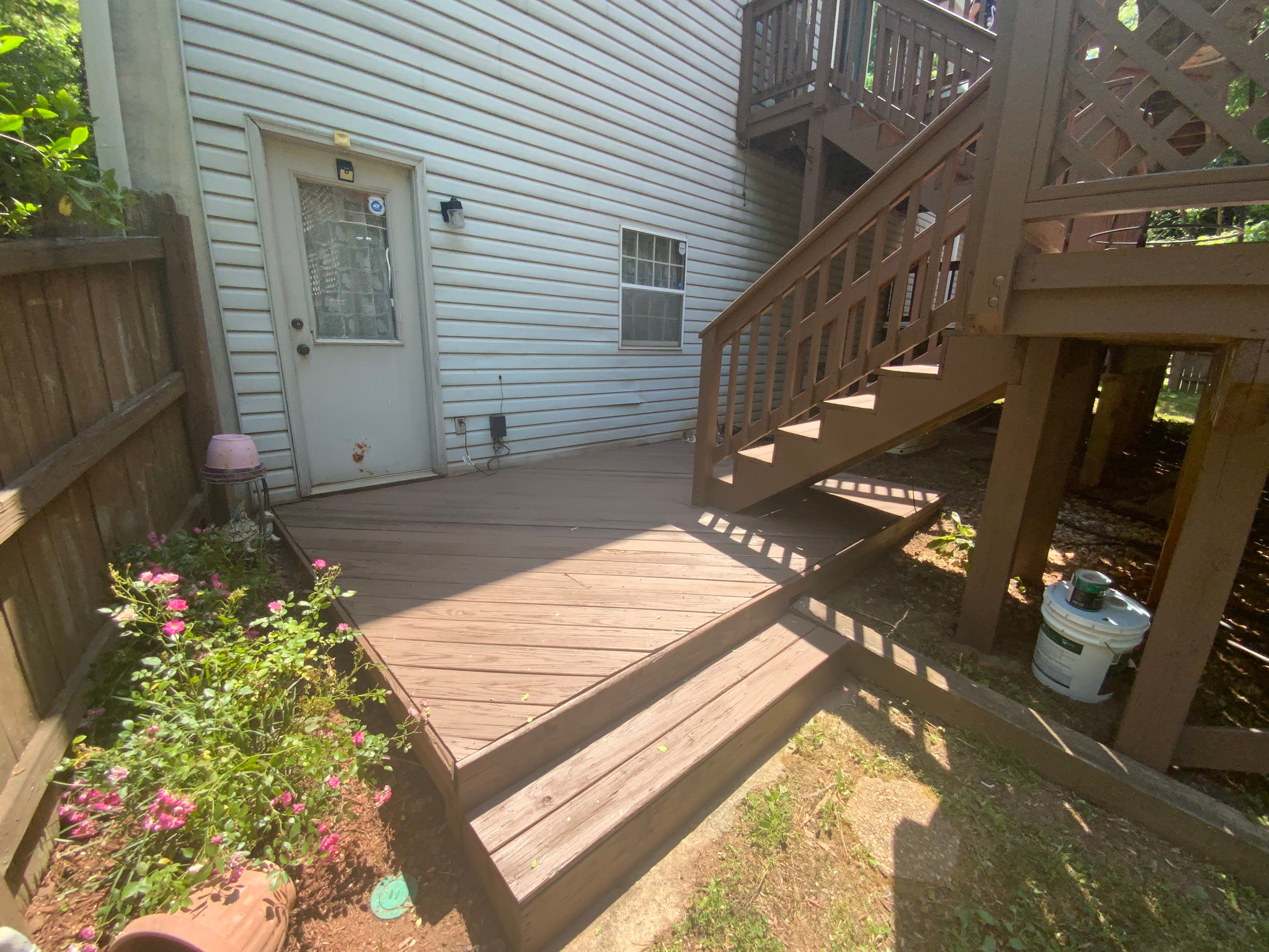 Multi-Level Wood Deck Repair and Staining in Tucker, Georgia by Swift Home Renovations
