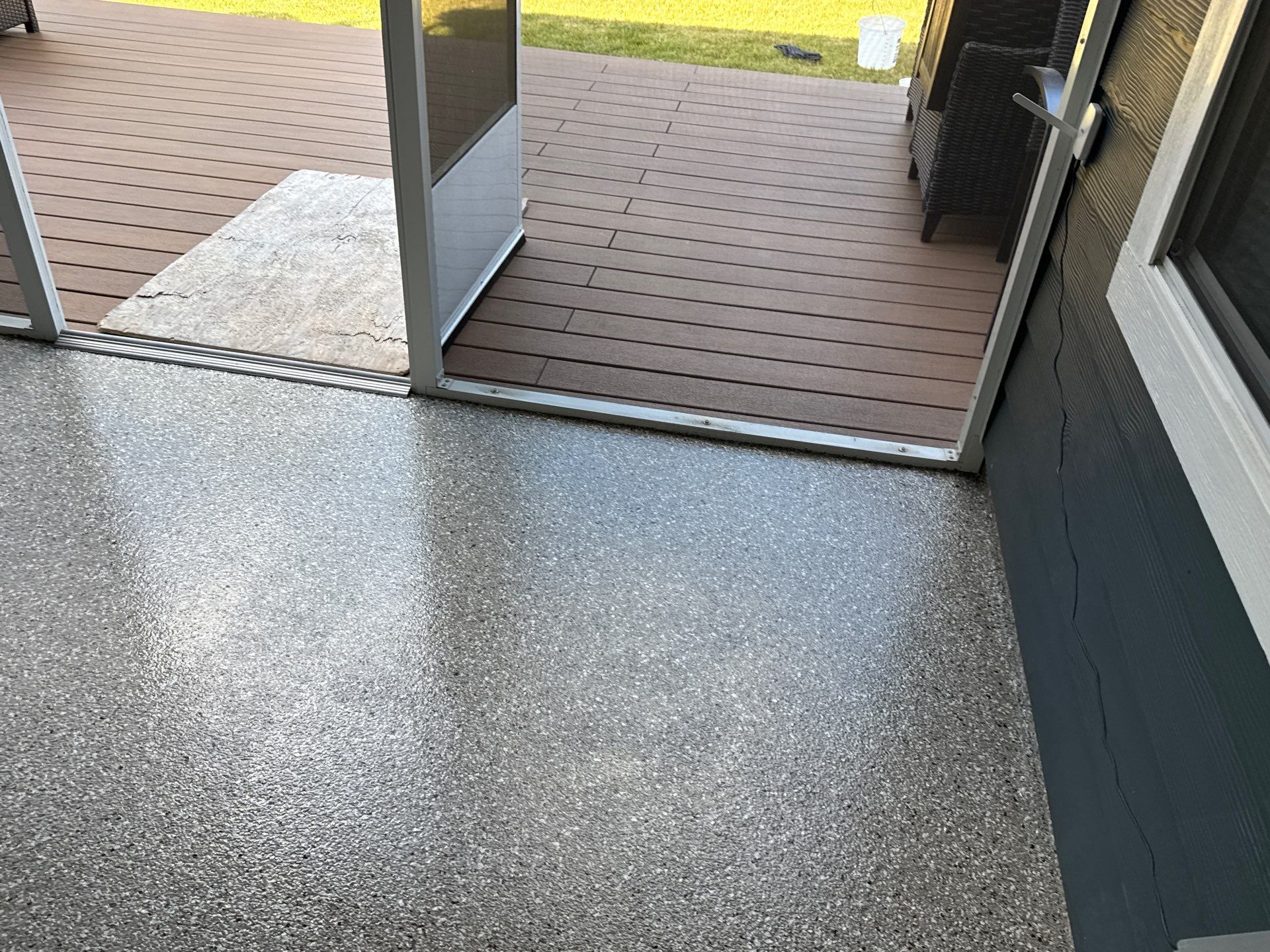 Front and Back Porches in Chiefland, FL in Pebble Beach by Cross Creek Concrete Coatings