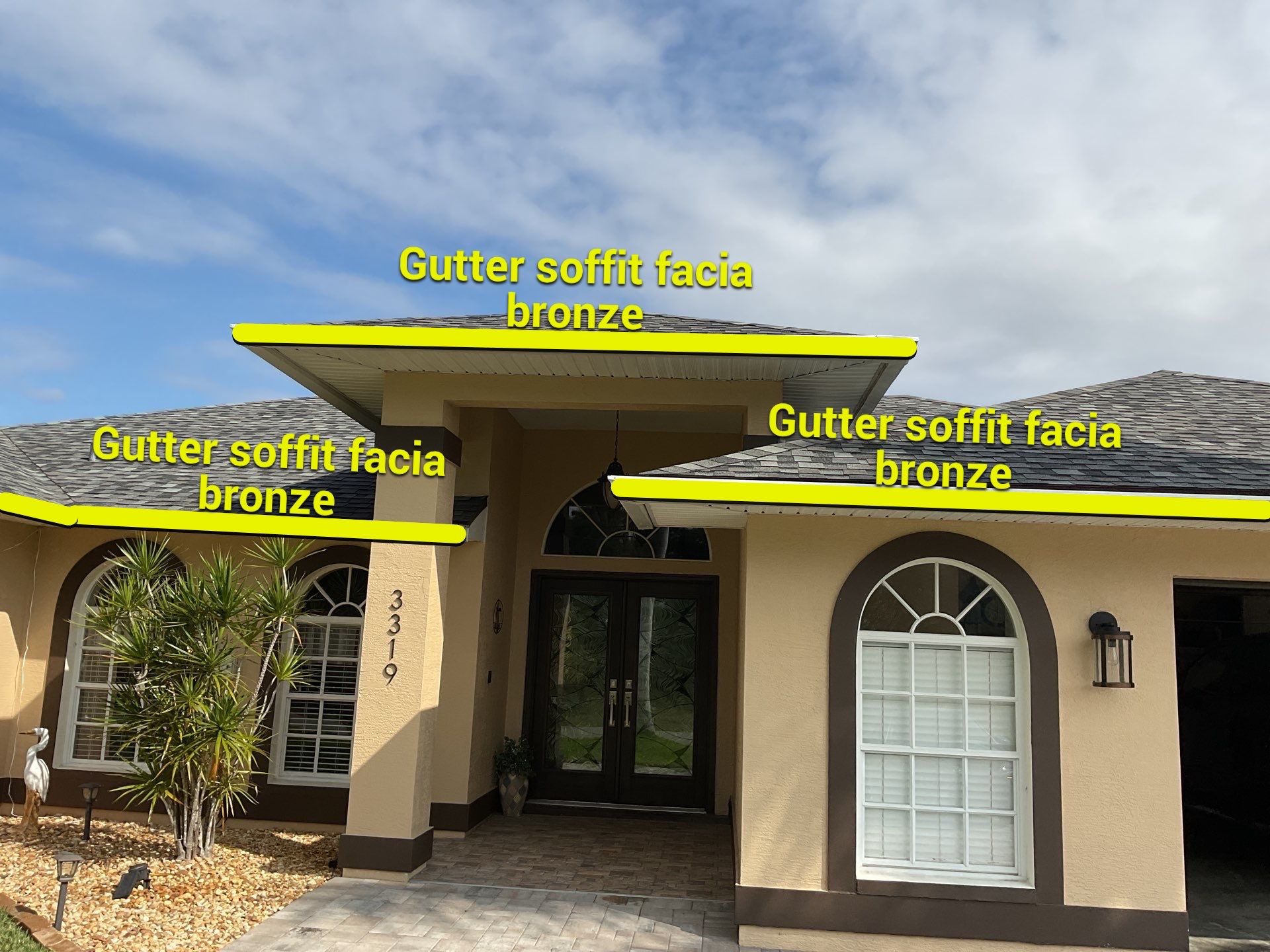 Musket Brown Gutter Installation and Soffit Fascia in Cape Coral FL by Gutter Professors