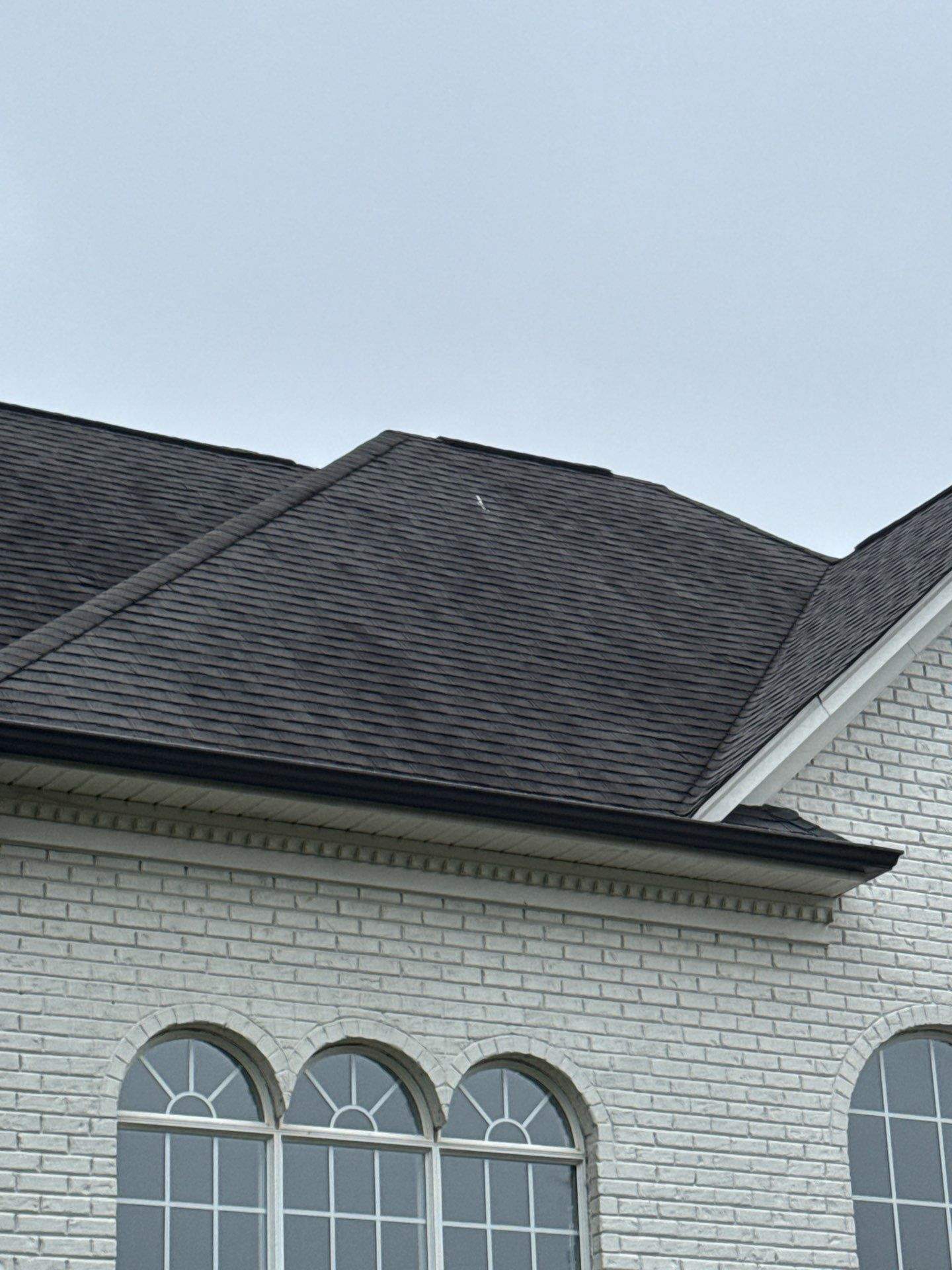 cleaning of roof shingles and exterior brick surfaces to remove dirt and grime for improved appearance and longevity