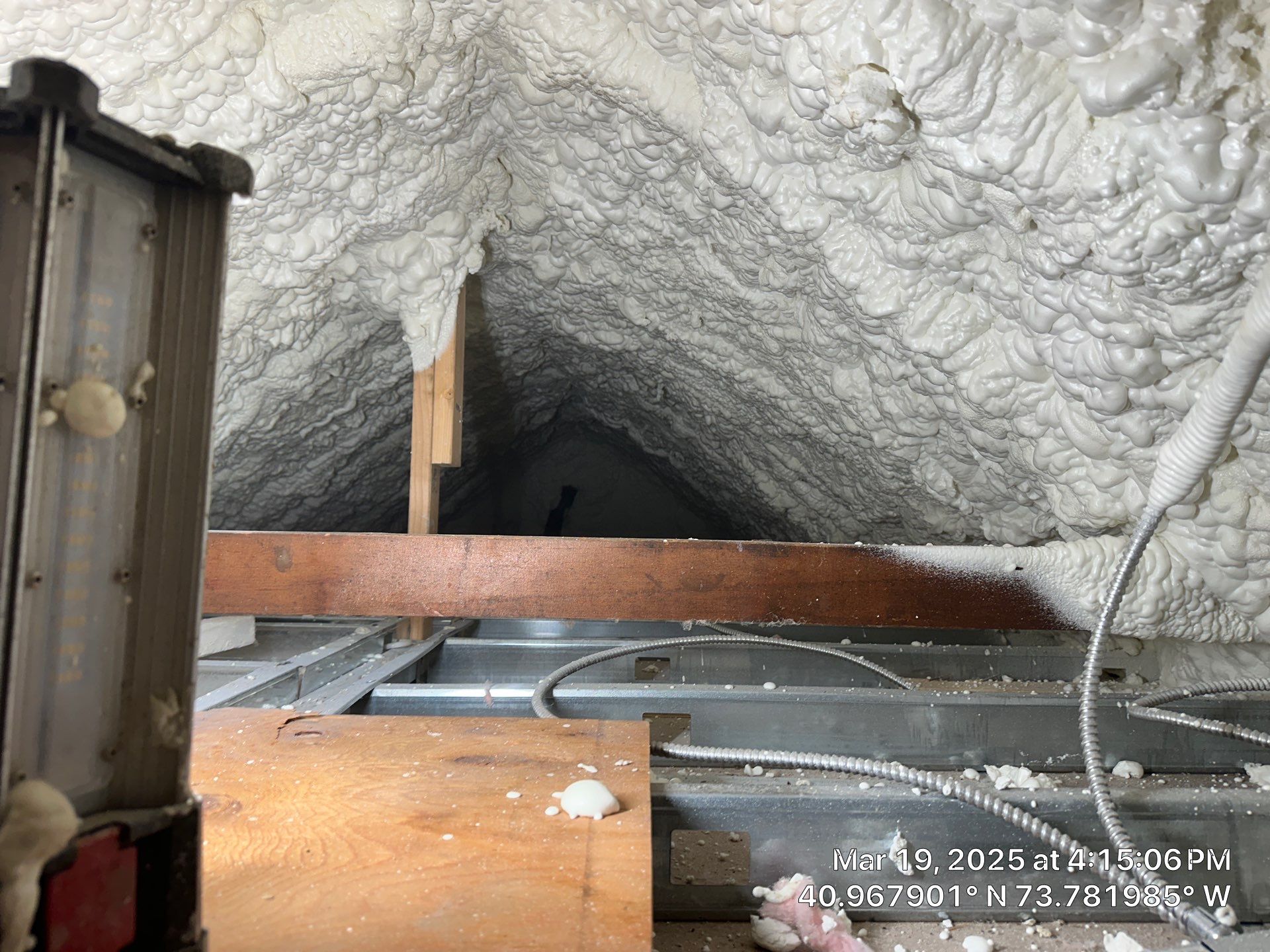 Attic Insulation using open cell spray foam by NYS Foam & Energy
