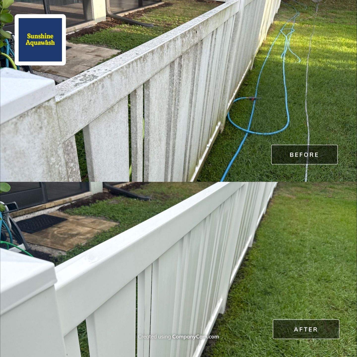 Vinyl Fence & Concrete Cleaning in Central Park at Lakewood Ranch, FL by Sunshine AquaWash