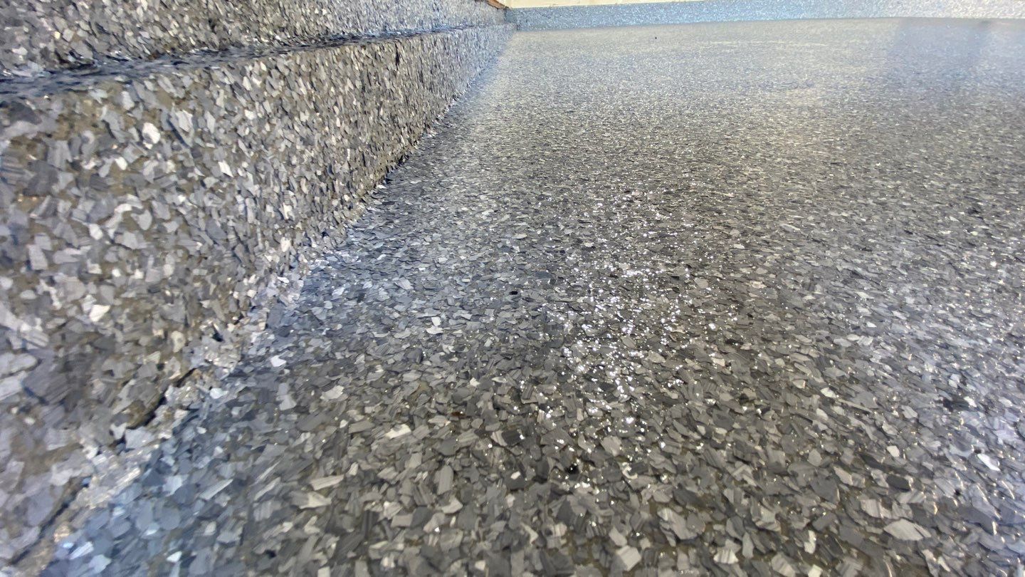 Garage Floor using Granite by Your1DayFloor.com