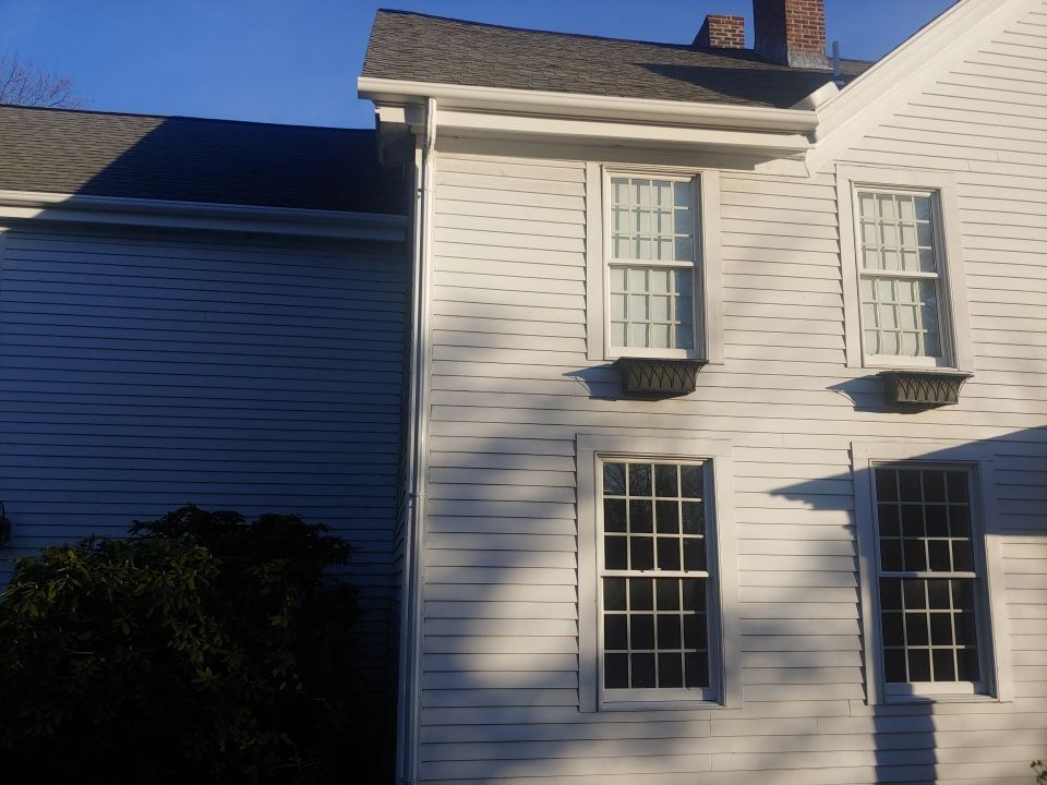 Gutter Installation using 4x6 Fiberglass Gutter in Weston, MA by Gutter Pro Enterprises