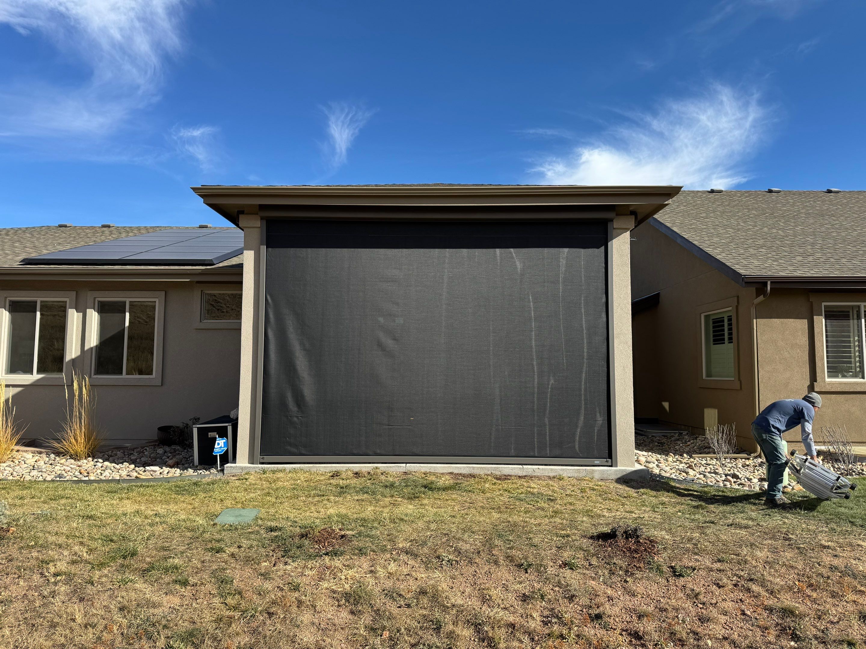 Motorized Screens using Progressive MagnaTrack Screens by Outdoor Solutions Colorado