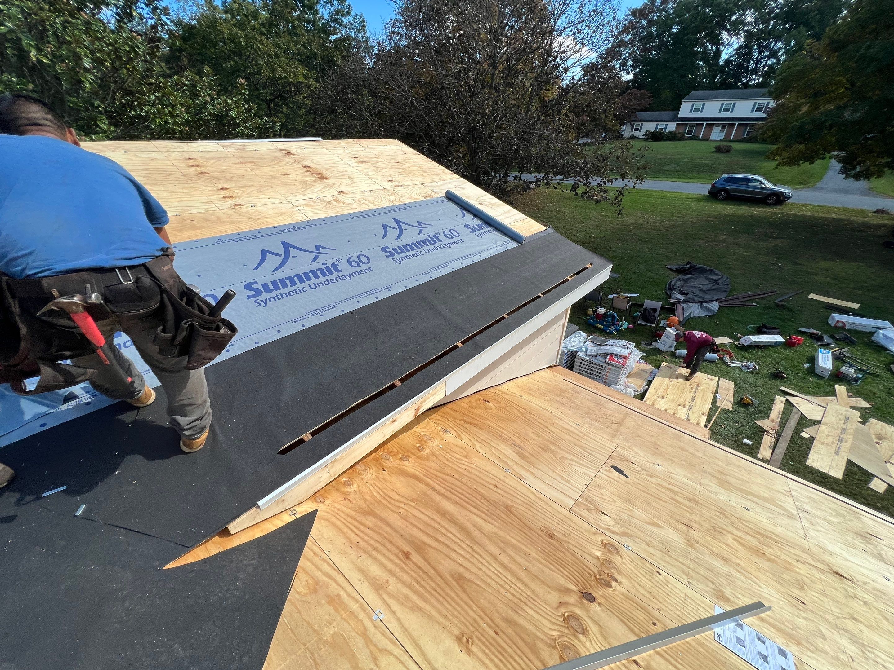 Residential Roofing Installation using Atlas Pinnacle Pristine Pewter Architectural Shingles by Frederick Roof Repair