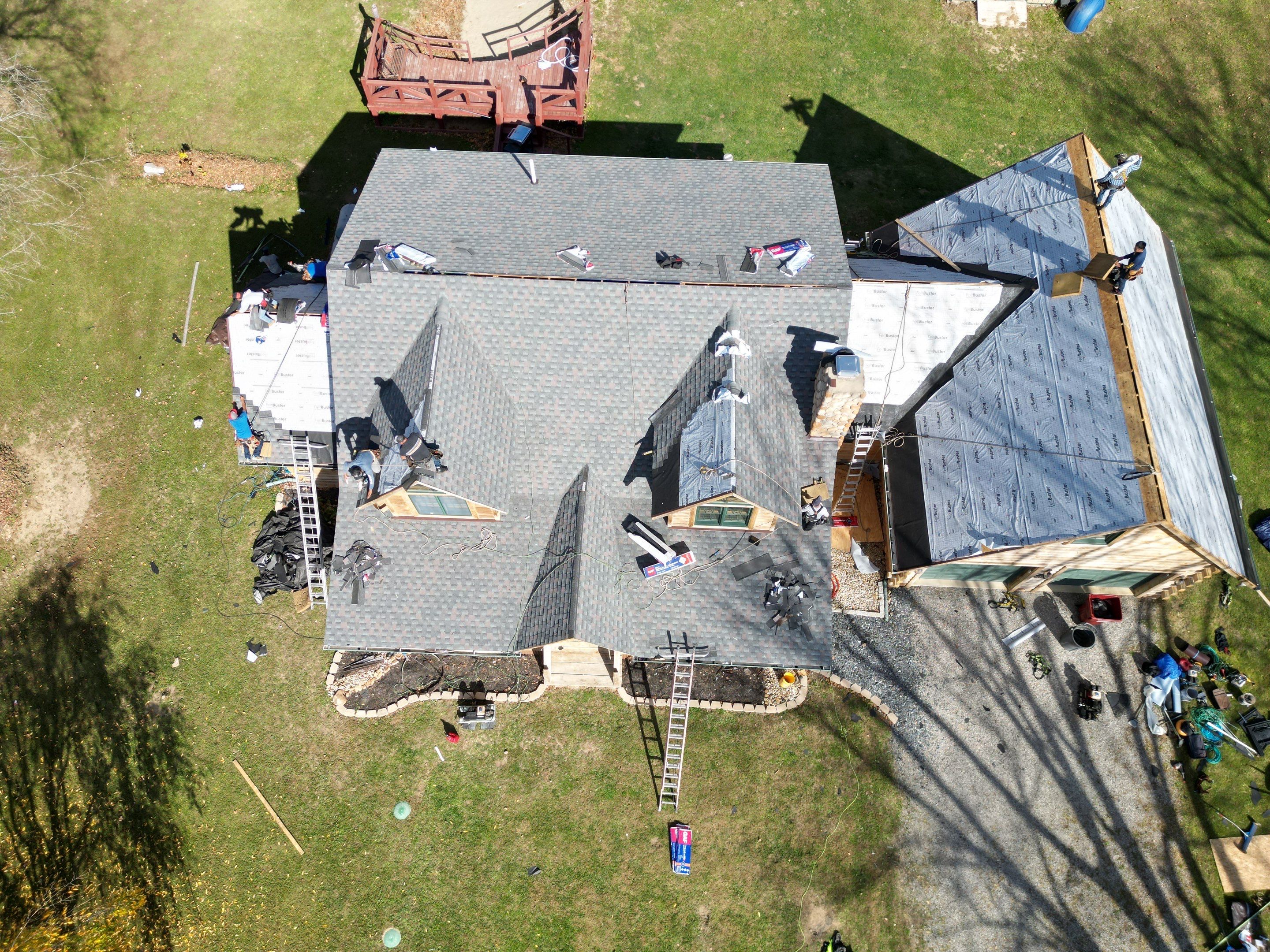 Residential Roofing Installation using Timberline HDZ Shingles - Williamsburg Slate by RoofX 
