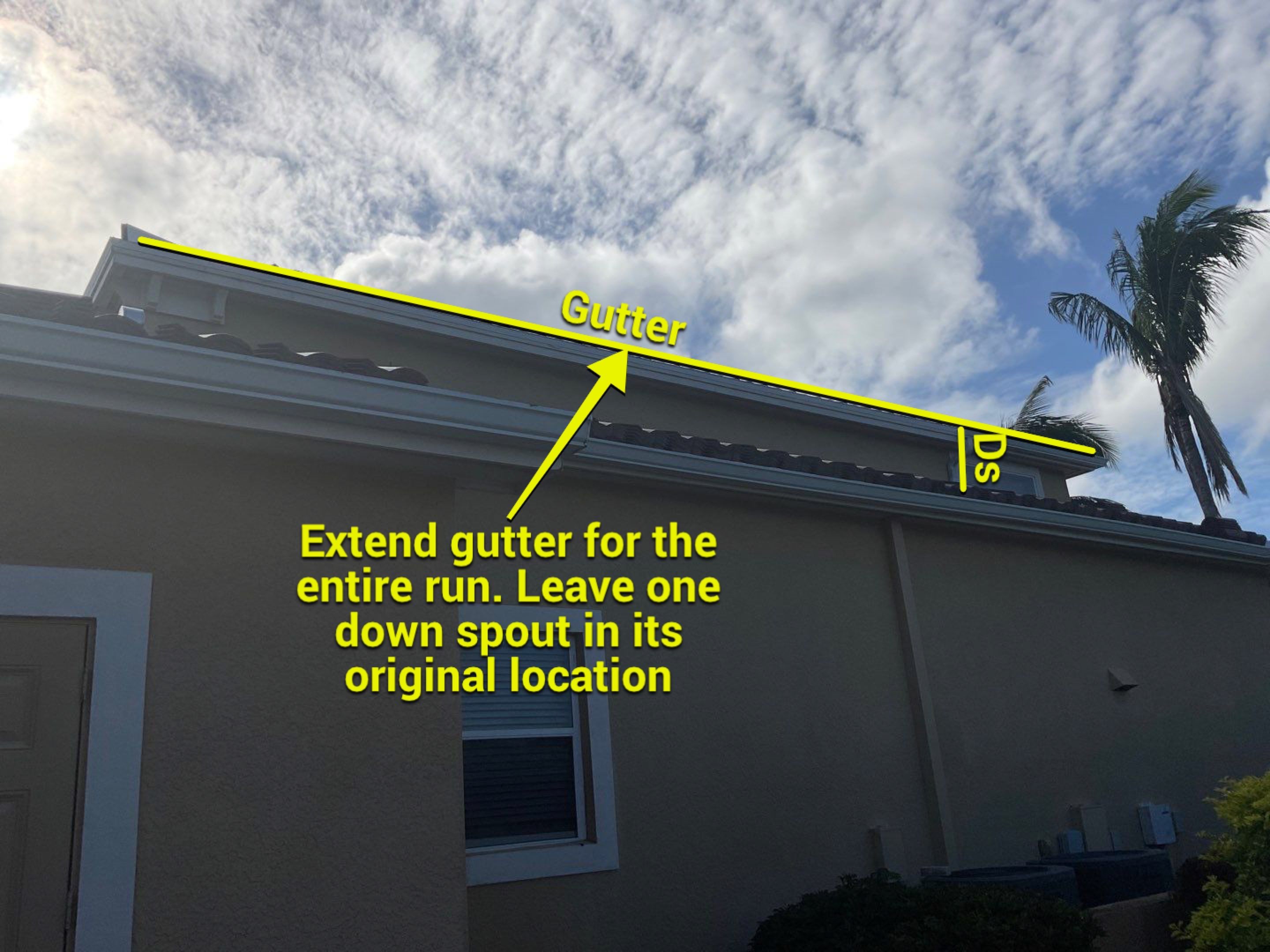 6 Inch Seamless Gutters using White Gutters and Downspouts in Fort Myers FL by Gutter Professors