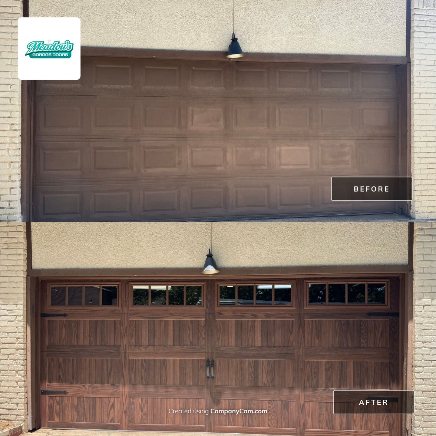 Carriage Style Woodtones Garage Door and LiftMaster Installation in Trophy Club by Meadows Garage Doors