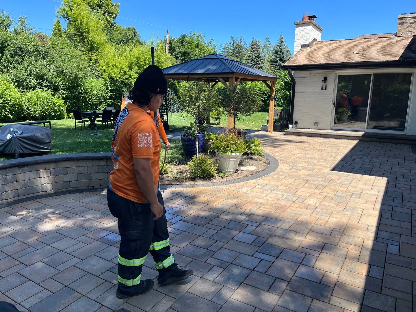 Brick paver repair, cleaning and sealing by Northern Power Washing LLC.