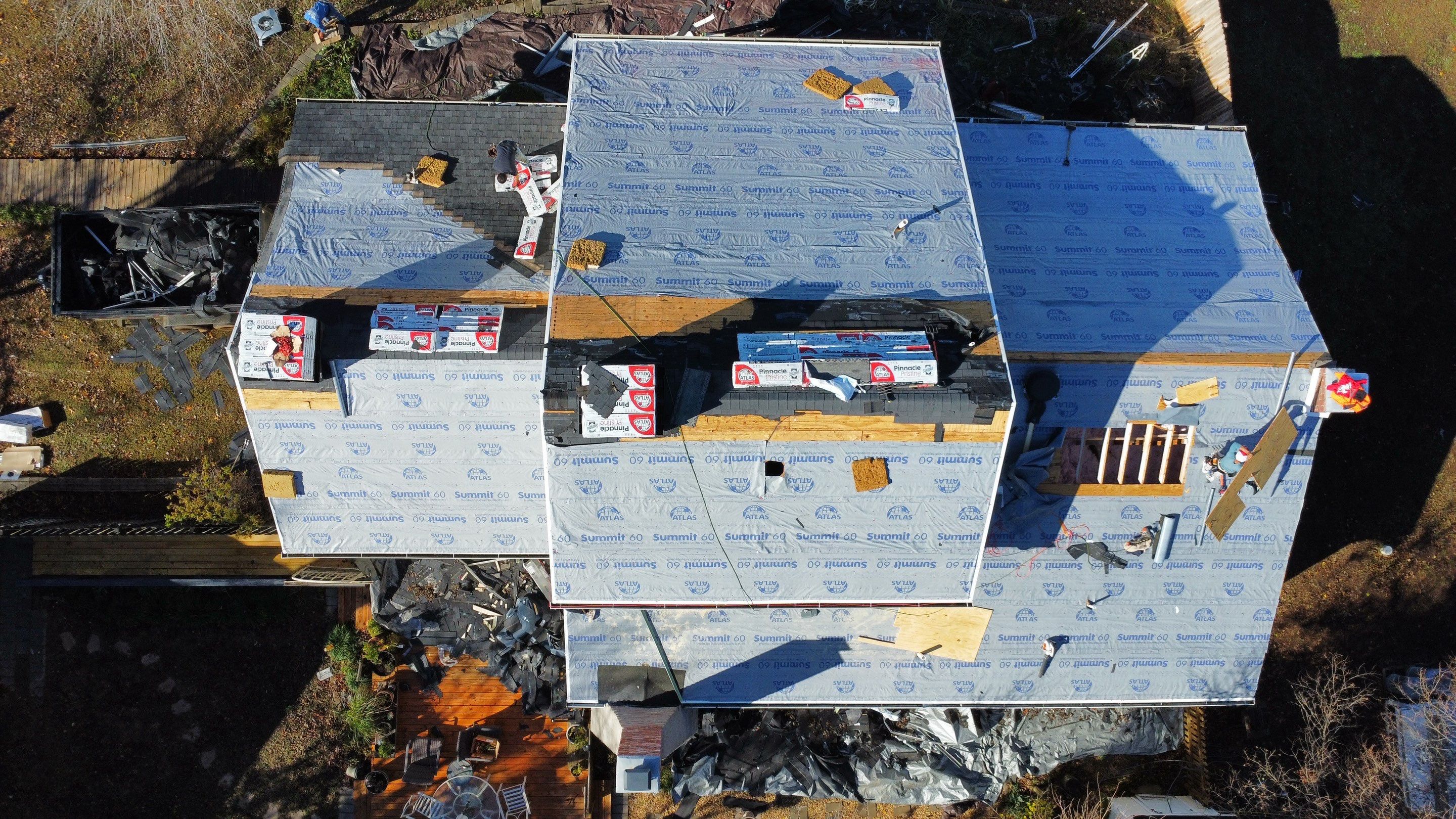 Residential Multi Structure Roof + Gutters & Downspouts Install  by Titan Commercial & Residential Roofing 