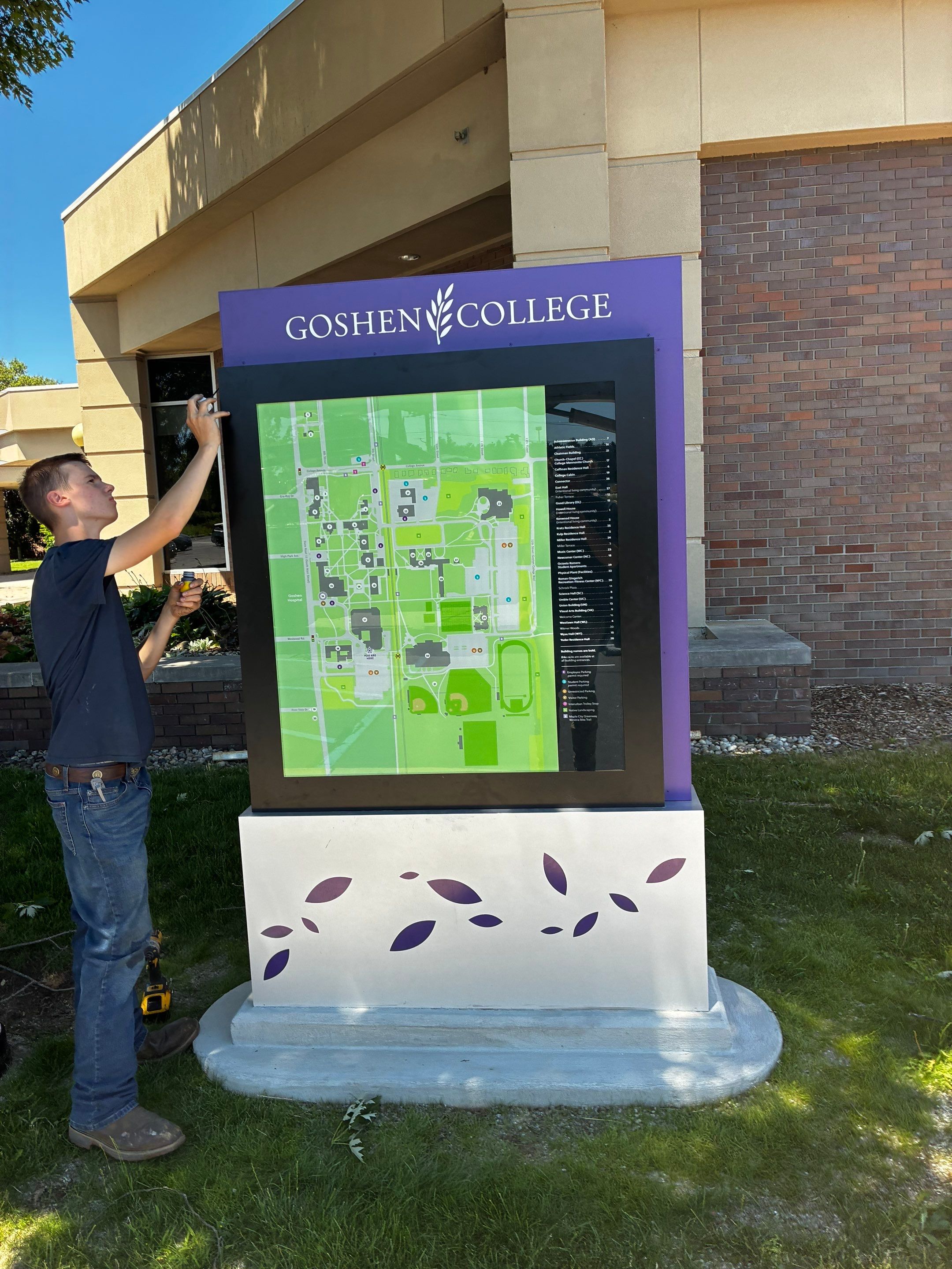 Campus Signage & Wayfinding at Goshen College - Goshen, IN by Hayes Design co