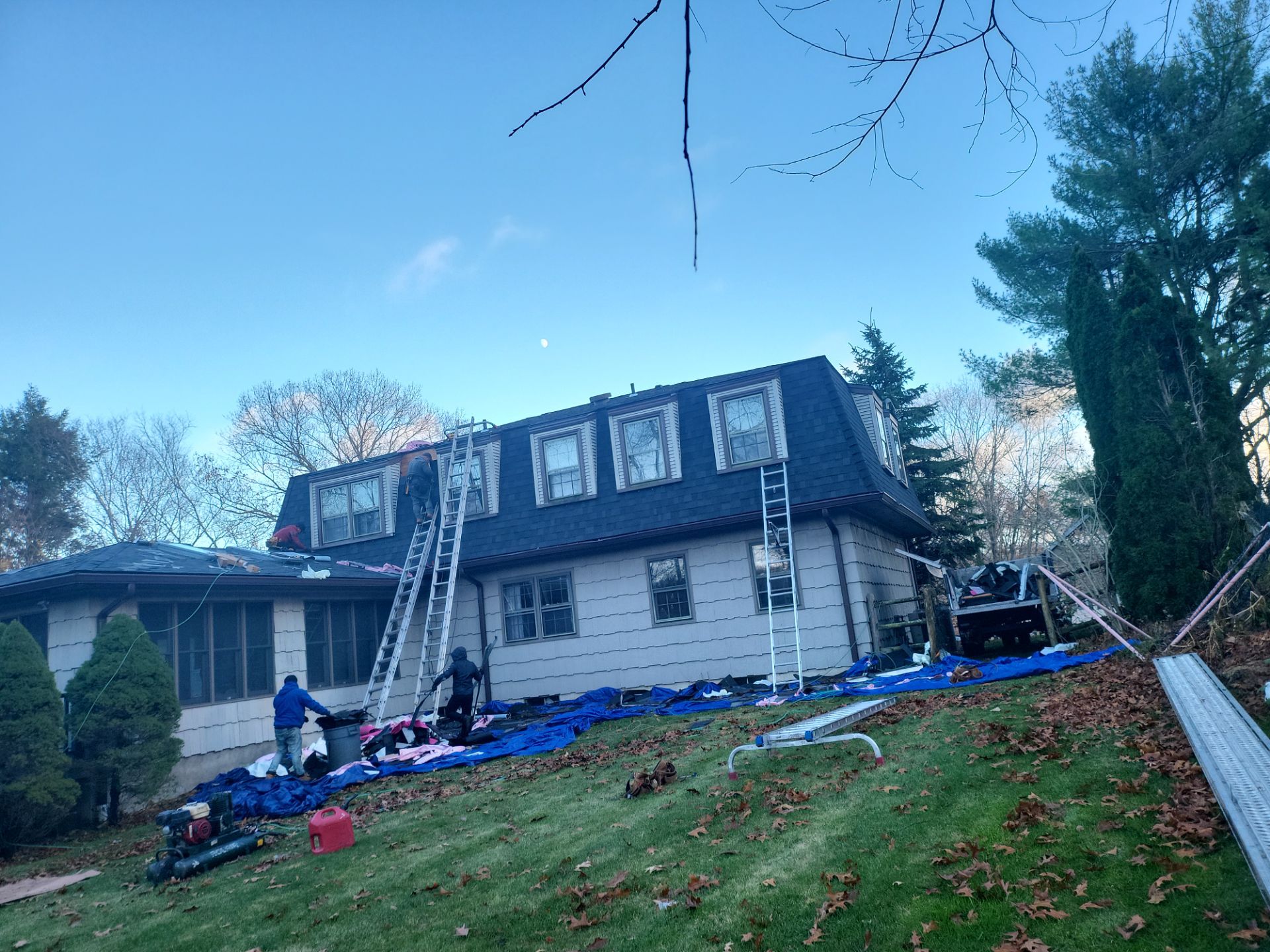 Residential Roofing Installation using Owens Corning TruDefinition Onyx Black by A Plus Exterior