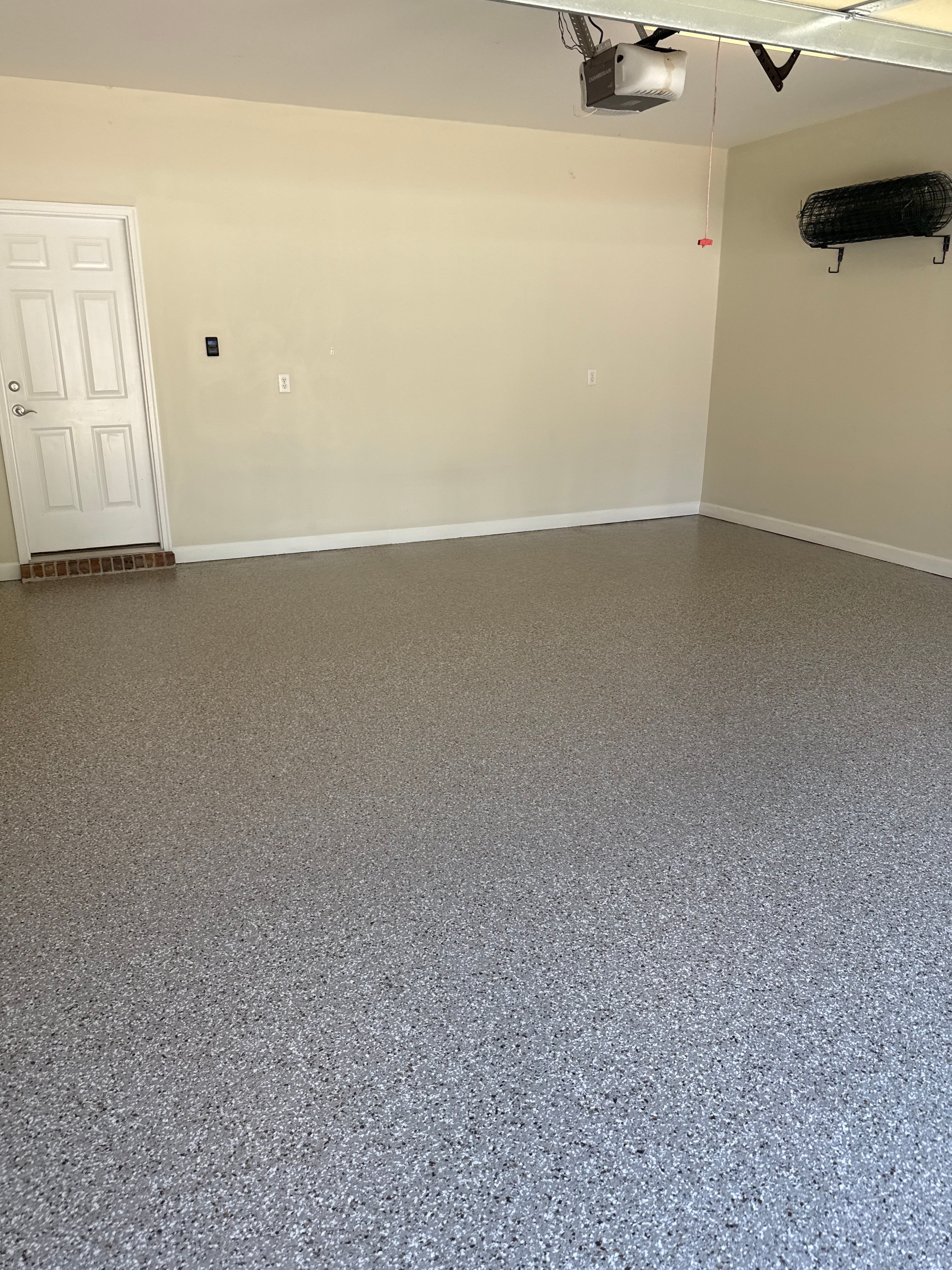 Epoxy Flake Garage Floor Coating for Fairhope Residence by Cornerstone Hard Surface Restoration