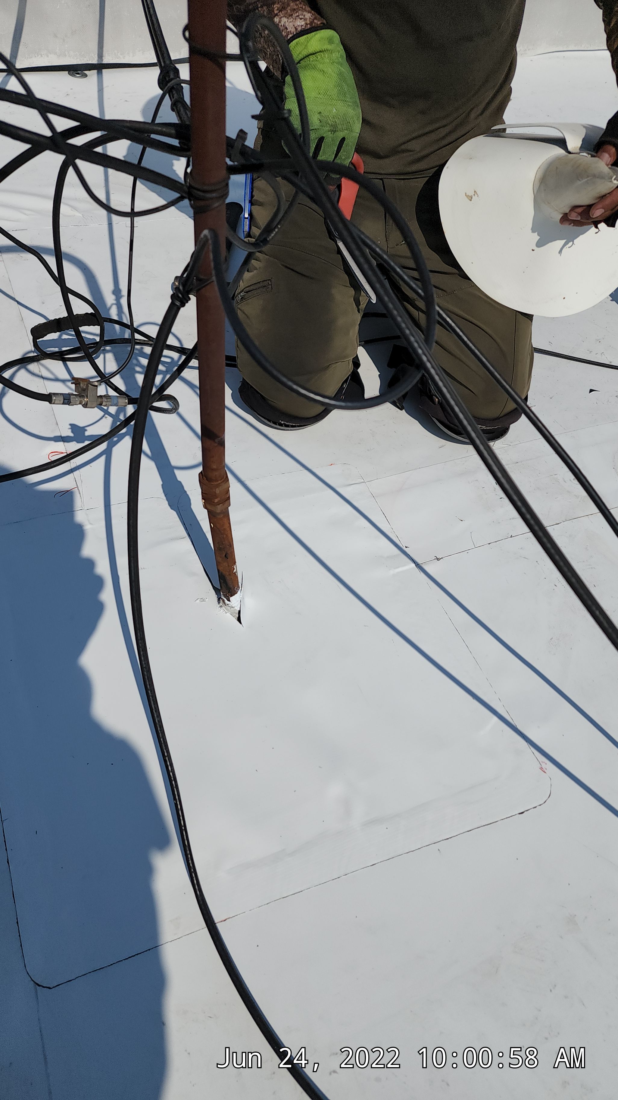 Commercial Roofing Installation using 50 mil PVC by Hostetler Roofing