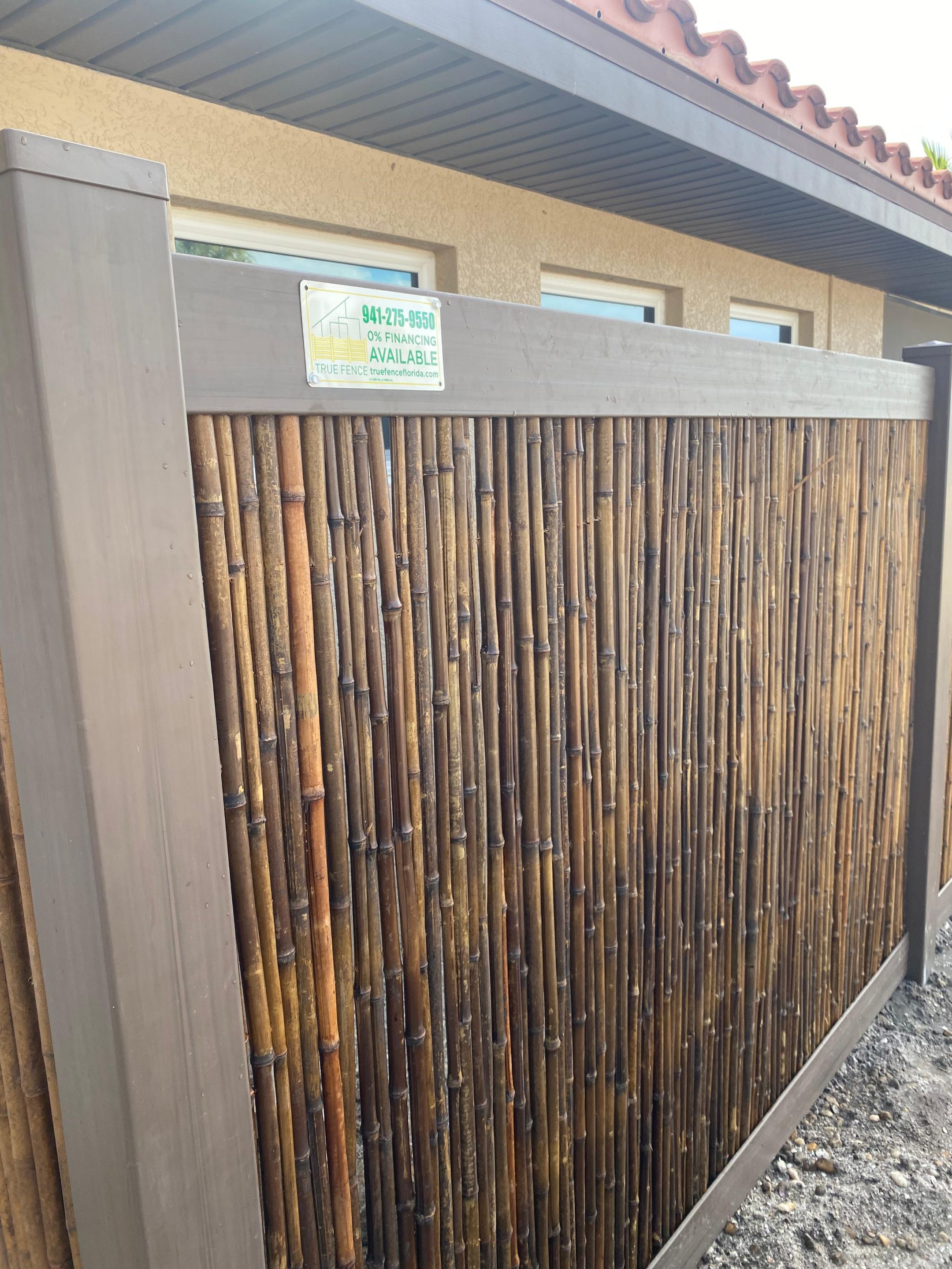 Custom Bamboo Vinyl Fence in Manasota Key by True Fence LLC