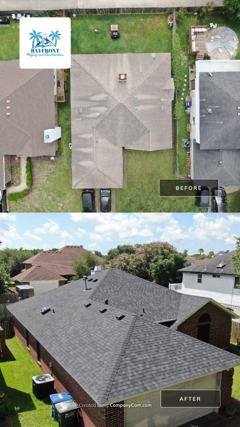 Nothing looks nicer than a little black roof by Bayfront Roofing and Construction