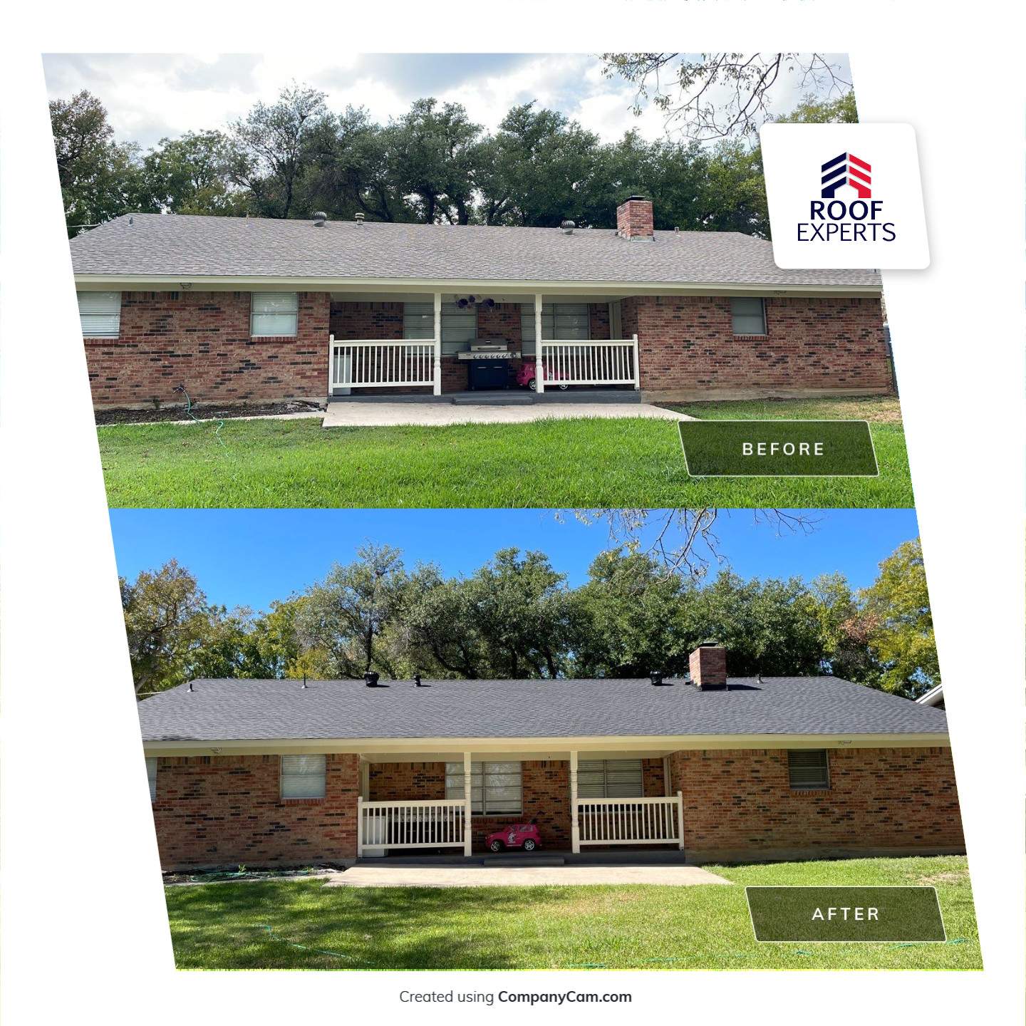 Residential Roof Replacement using GAF HDZ Shingles - Ft. Worth TX by Roof Experts
