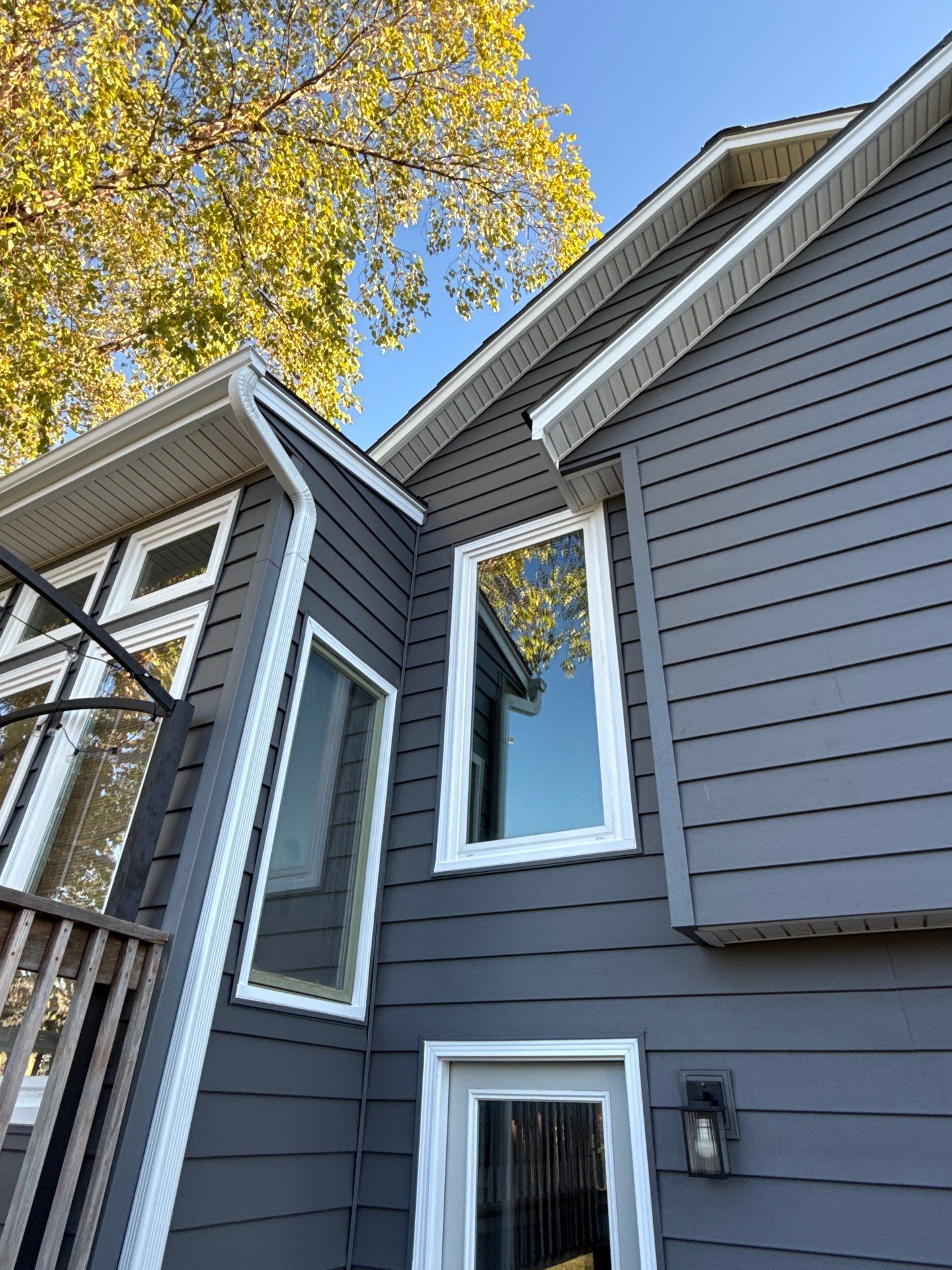 Split Entry in Smokey Ash Craneboard D7 by EEC  Windows, Siding & Roofing 