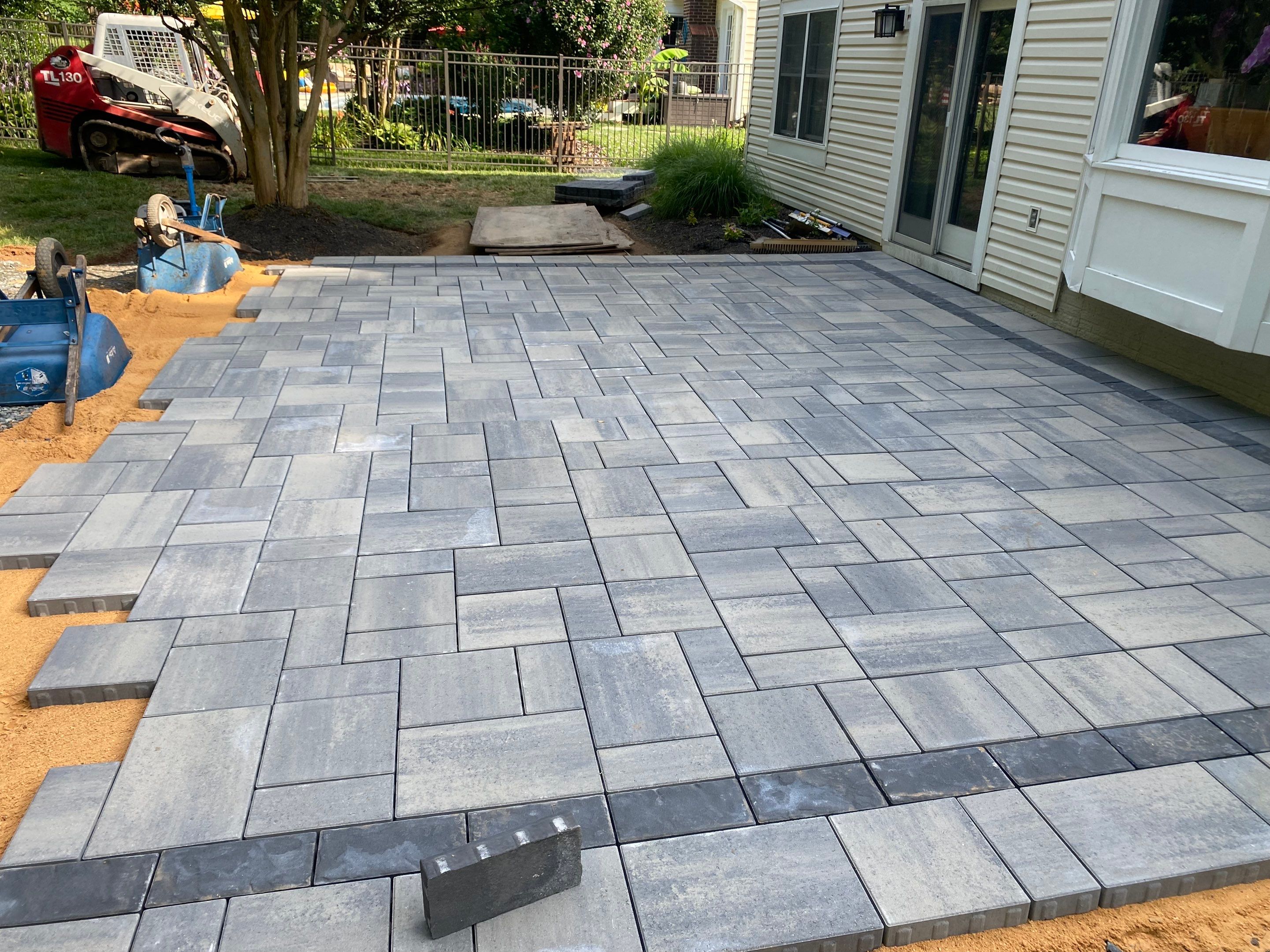 Backyard Transformation using Techo-Bloc Pavers by The Smet Companies, LLC