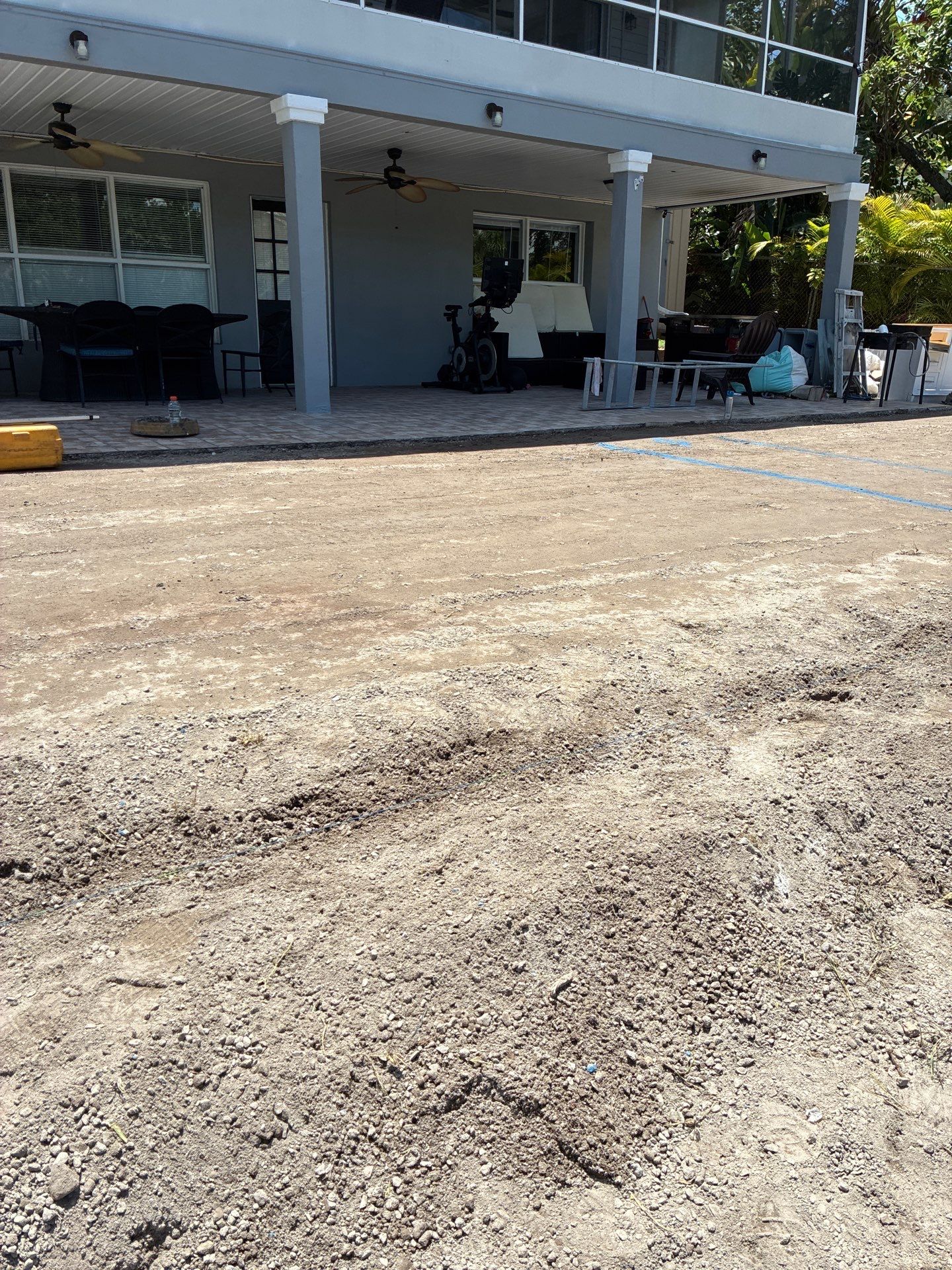 Grading back yard oasis by Level One Grading