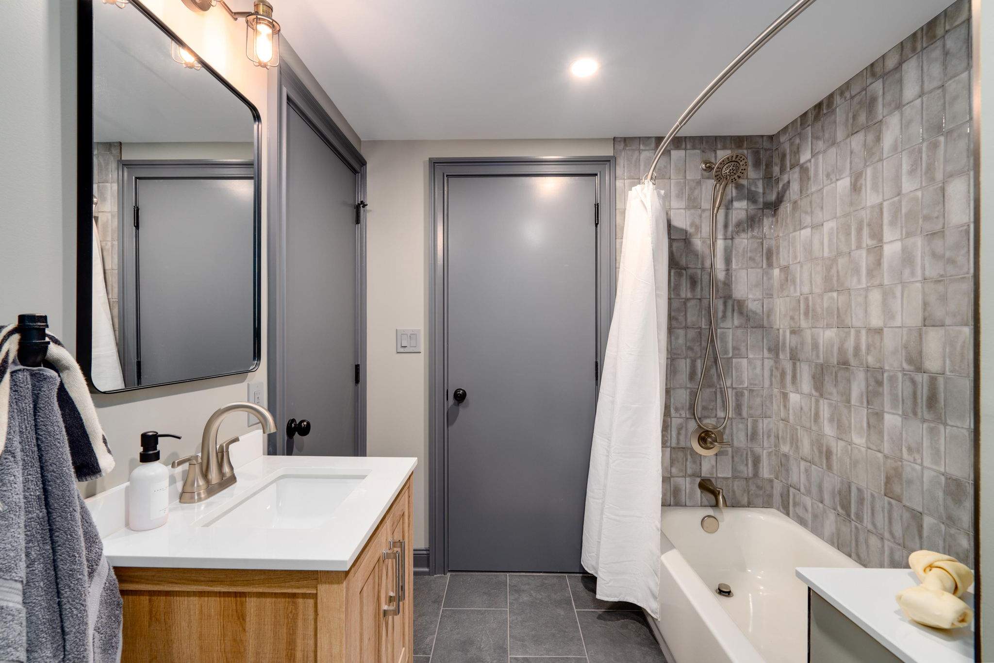 Basement Remodel using Open Ceiling at the Murphy's by MCL Carpentry and Construction