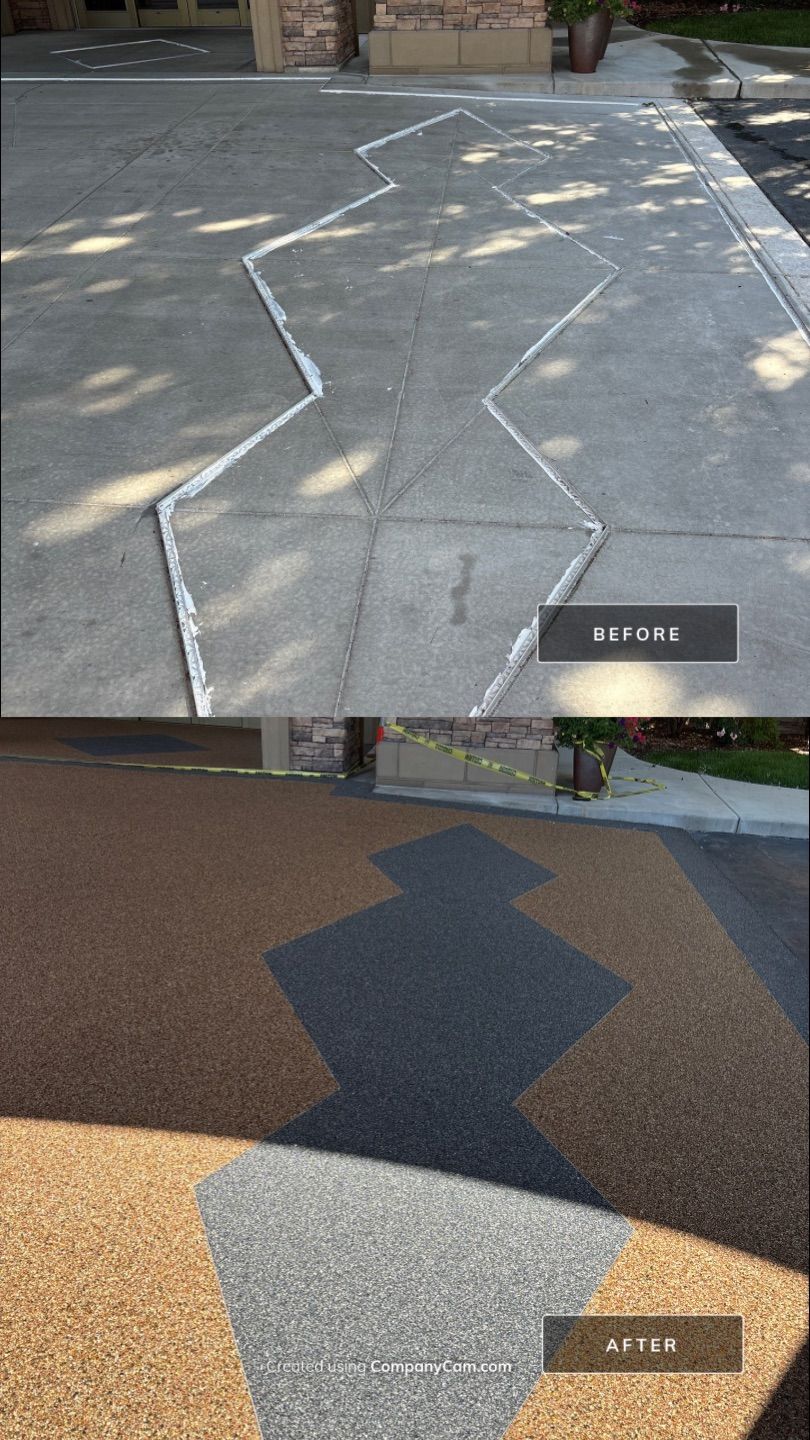 Custom Logo Inlay for Retirement Village by Mr. Mudd Concrete