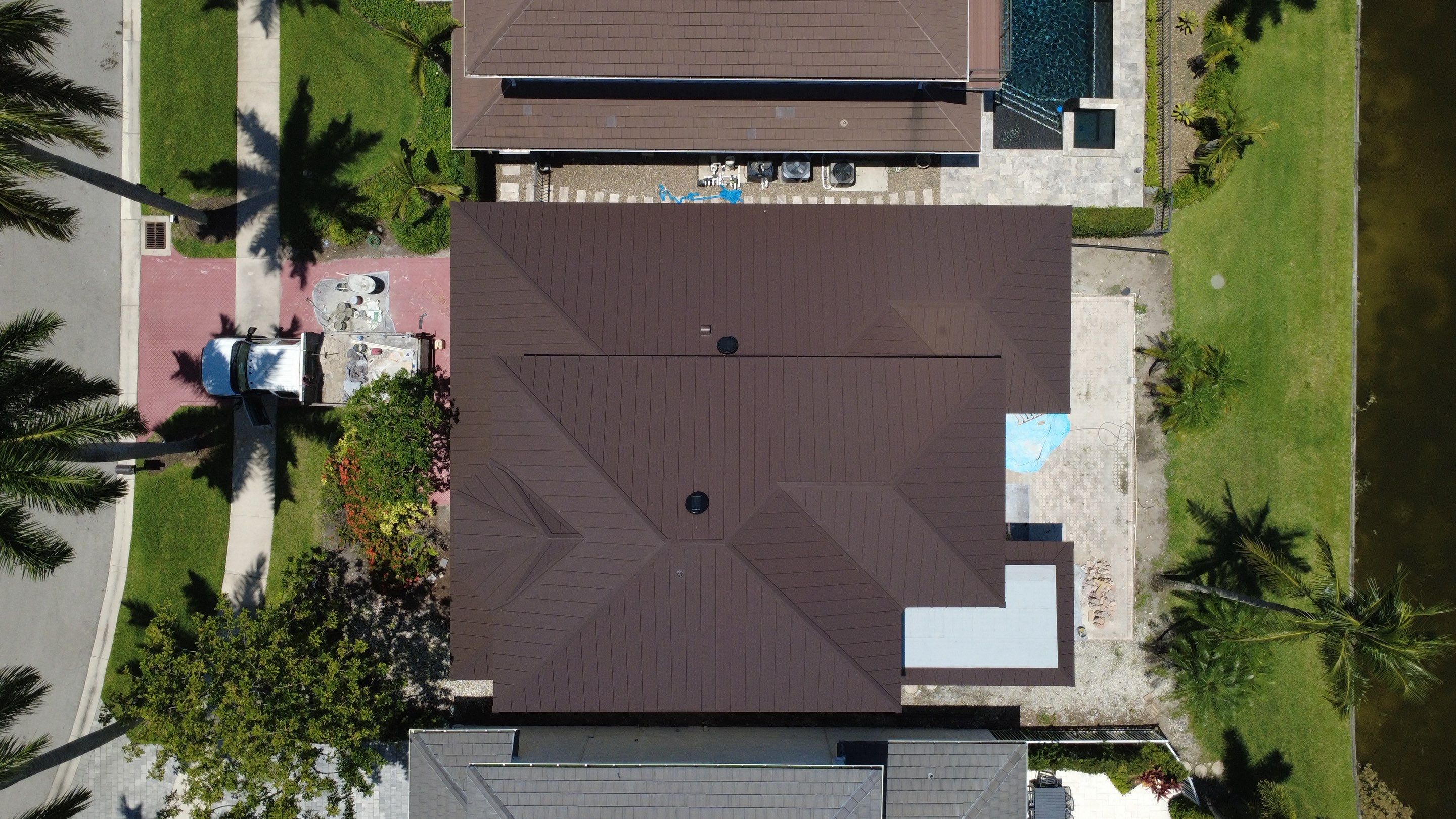 Residential Roofing Installation using 1" Nail strip metal roof by BLUES BROTHERS ROOFING