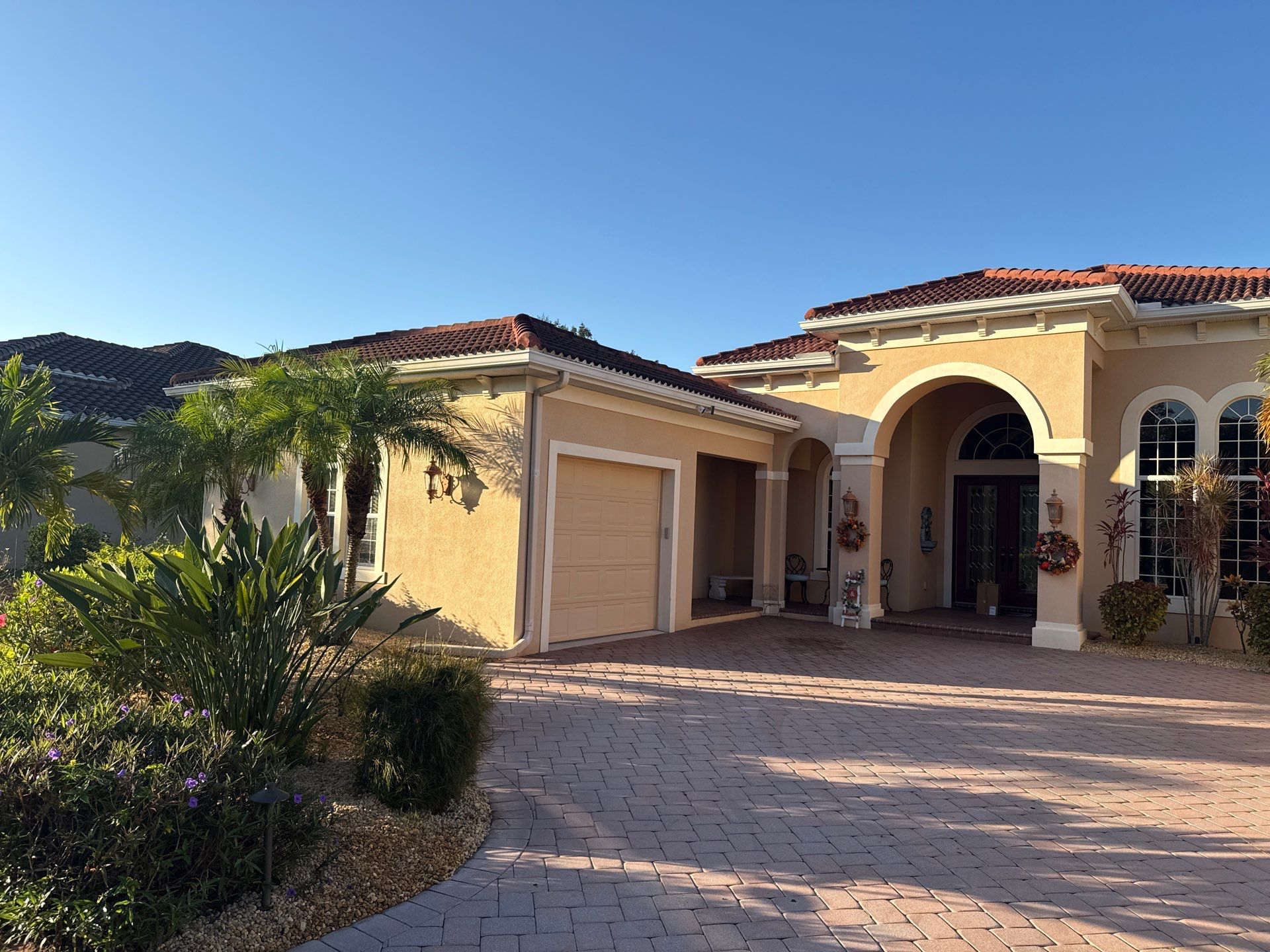 Tile Roof Cleaning & Oil Stain Removal | Tara River Place, Bradenton FL by Sunshine AquaWash