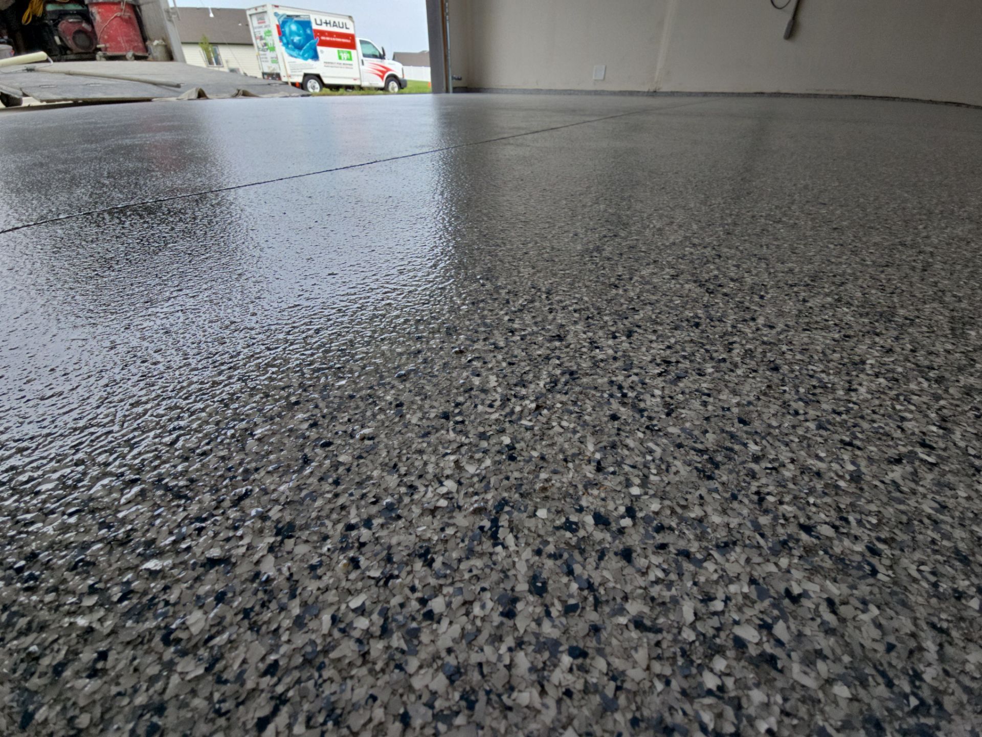 Garage Transformation using Trail Mix 1/8" Chip by Croc Coatings, LLC