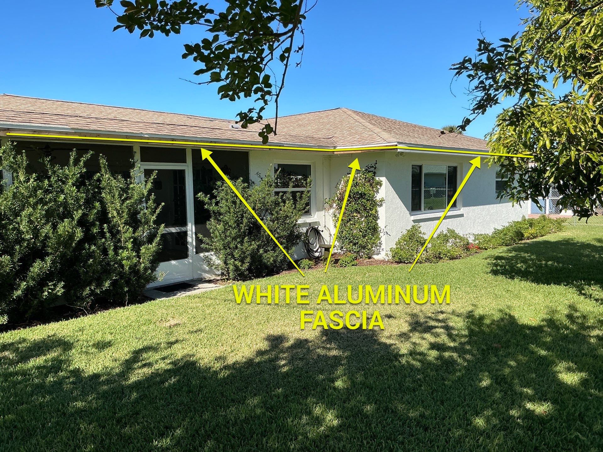 Aluminum White Soffit Installation in Sarasota FL by Gutter Professors