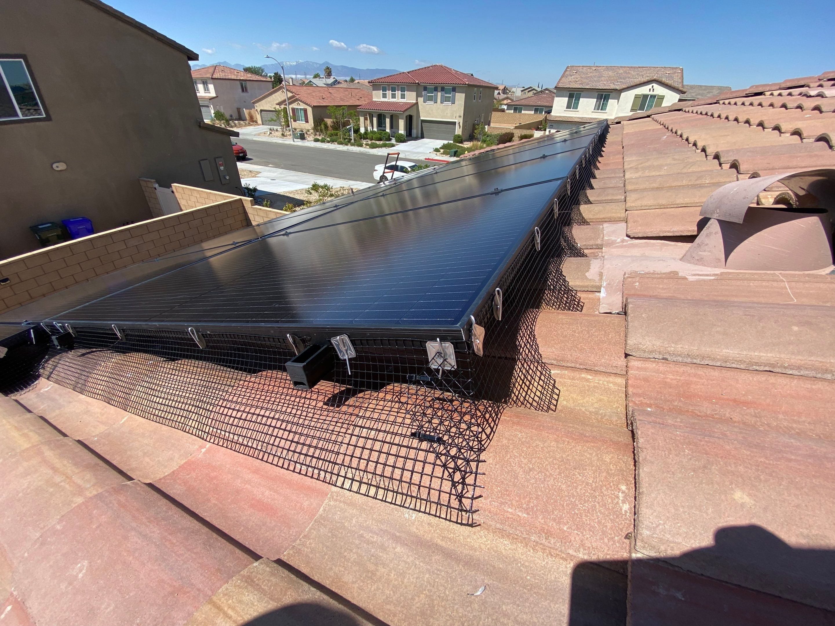 Bird Proofing Project in Victorville Ca by Palm Coast Solar Cleaning