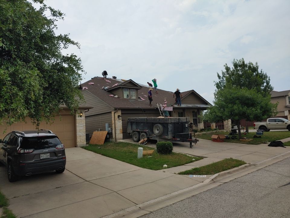 Storm Damage Roof Replacement and Interior Ceiling Repair in Manor by Caliber Restoration LLC