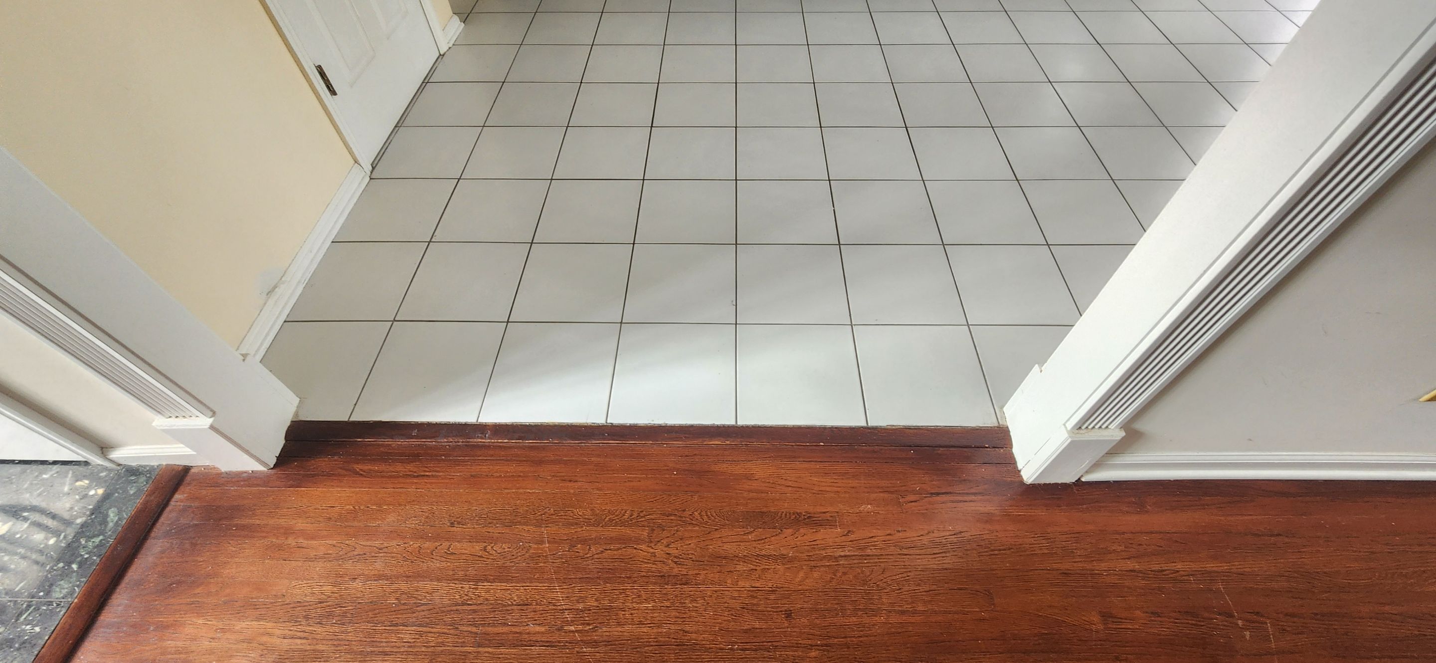 Red Oak refinished with DuraSeal Jacobean Stain and Bona Semi Gloss by Footprints Floors Morristown