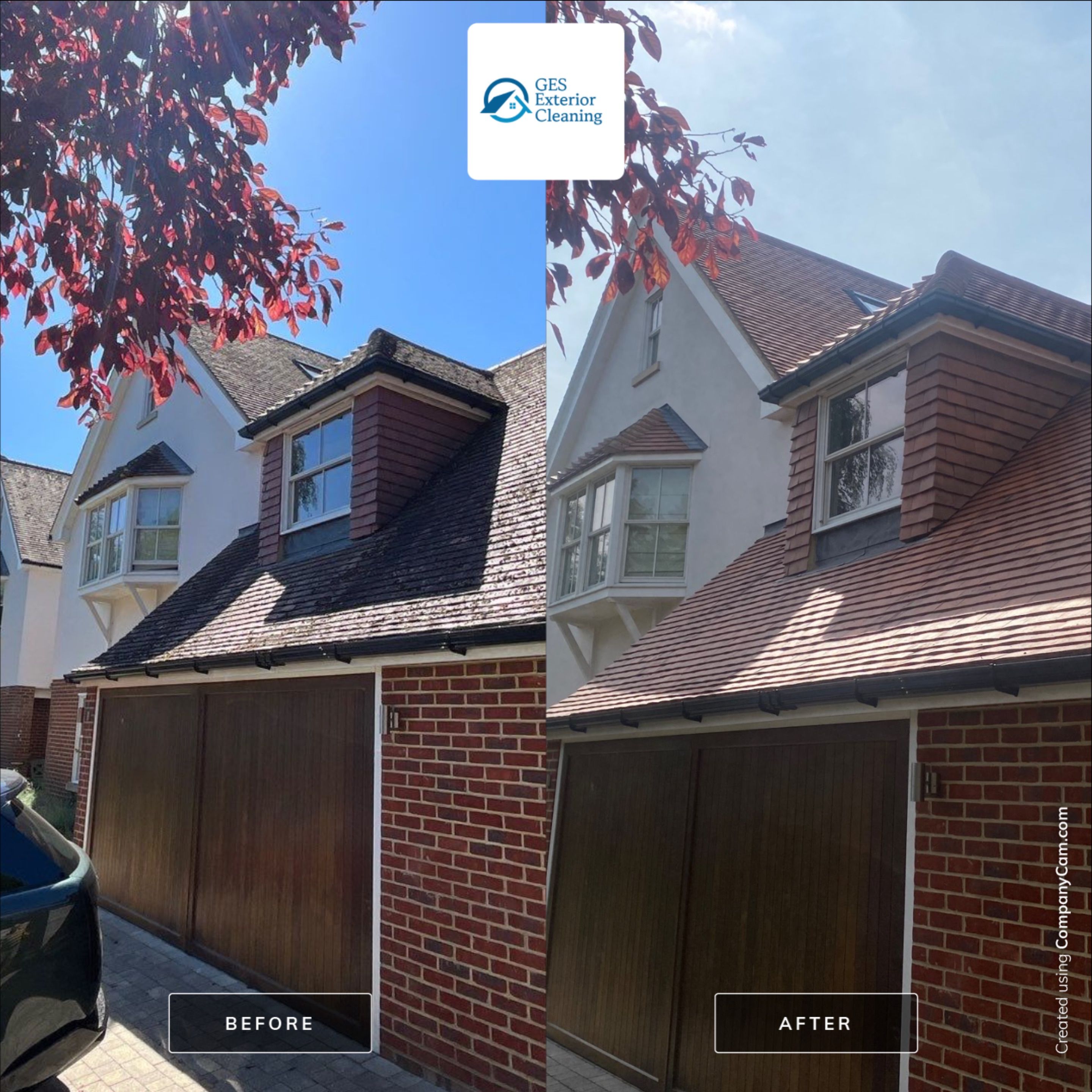Roof Cleaning and Biocide Treatment using Honda 15lpm Low Pressure Washing Machine by Ges Exterior Cleaning ltd