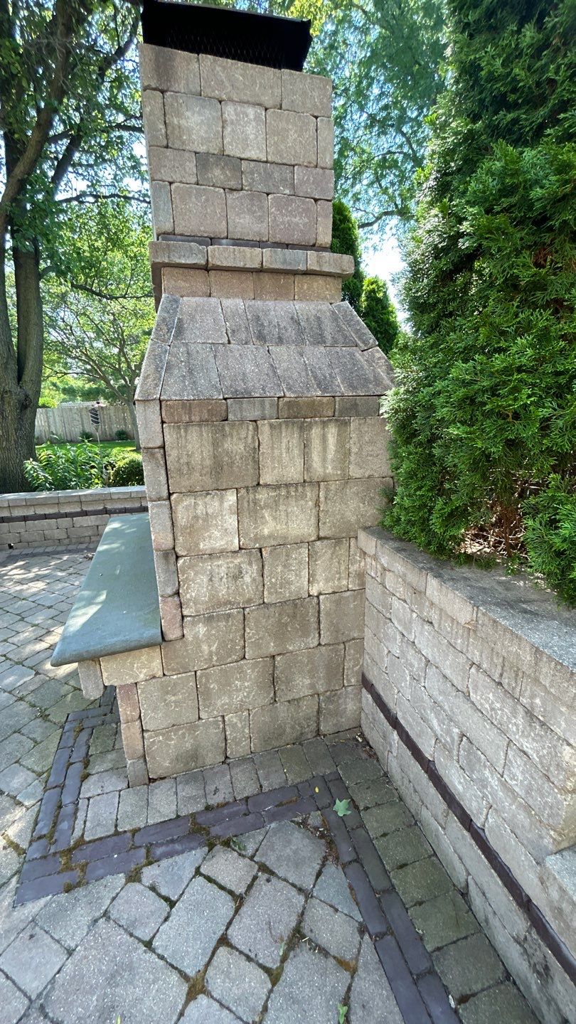 Brick paver clean, sand and seal.  using Polysweep polymeric sand by Northern Power Washing LLC.