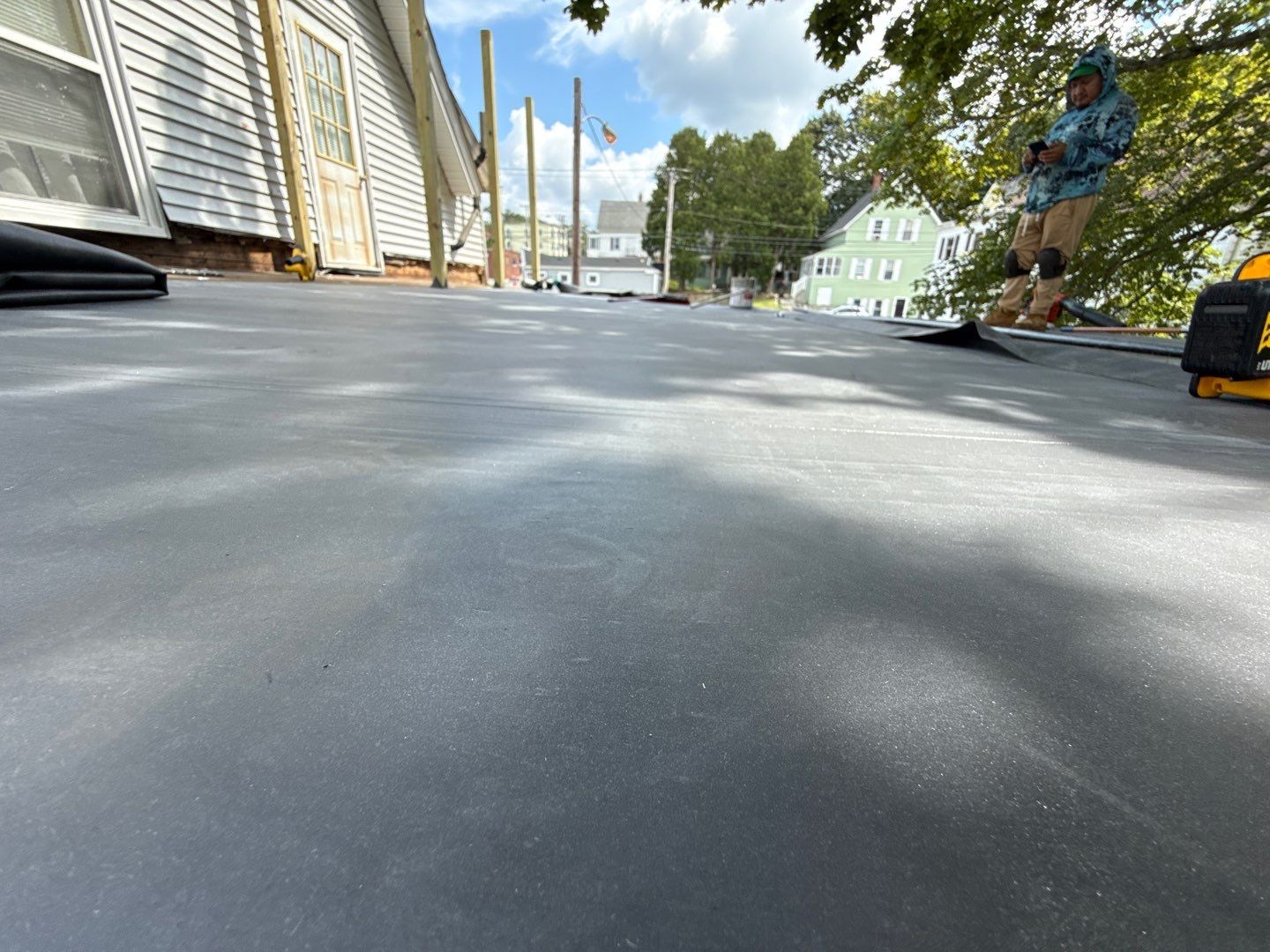 EPDM Flat Roof Installation with ISO Board on Existing Structure by Sensible Home Solutions