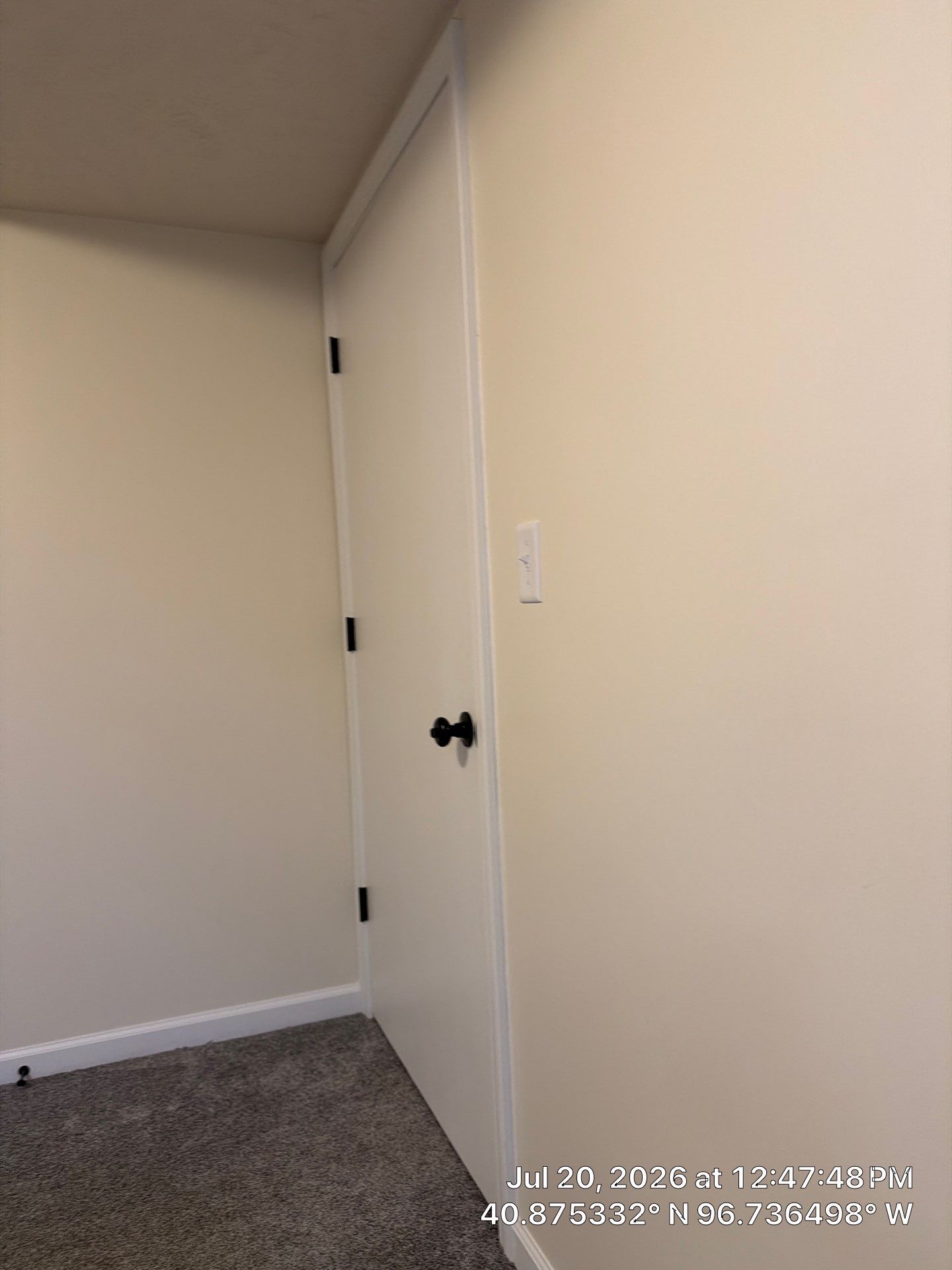Modern Basement Interior Renovation with New Doors and Carpeting by CompanyCam Sales Demo