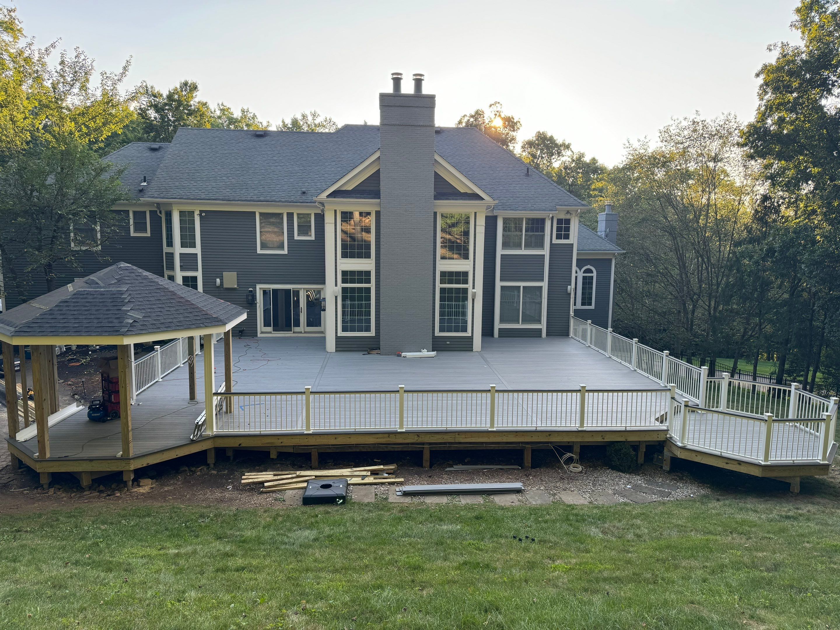 Deck Resurface with Gazebo and Bench by deck guardian