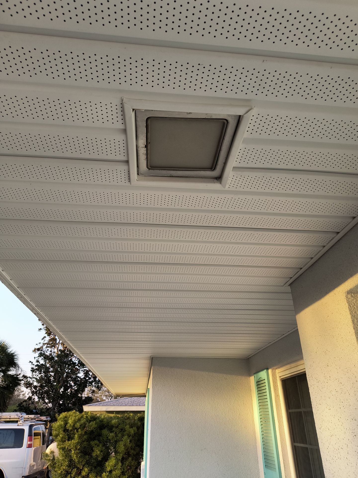 Soffit and Fascia Installation using White Soffit in Sarasota Fl by Gutter Professors